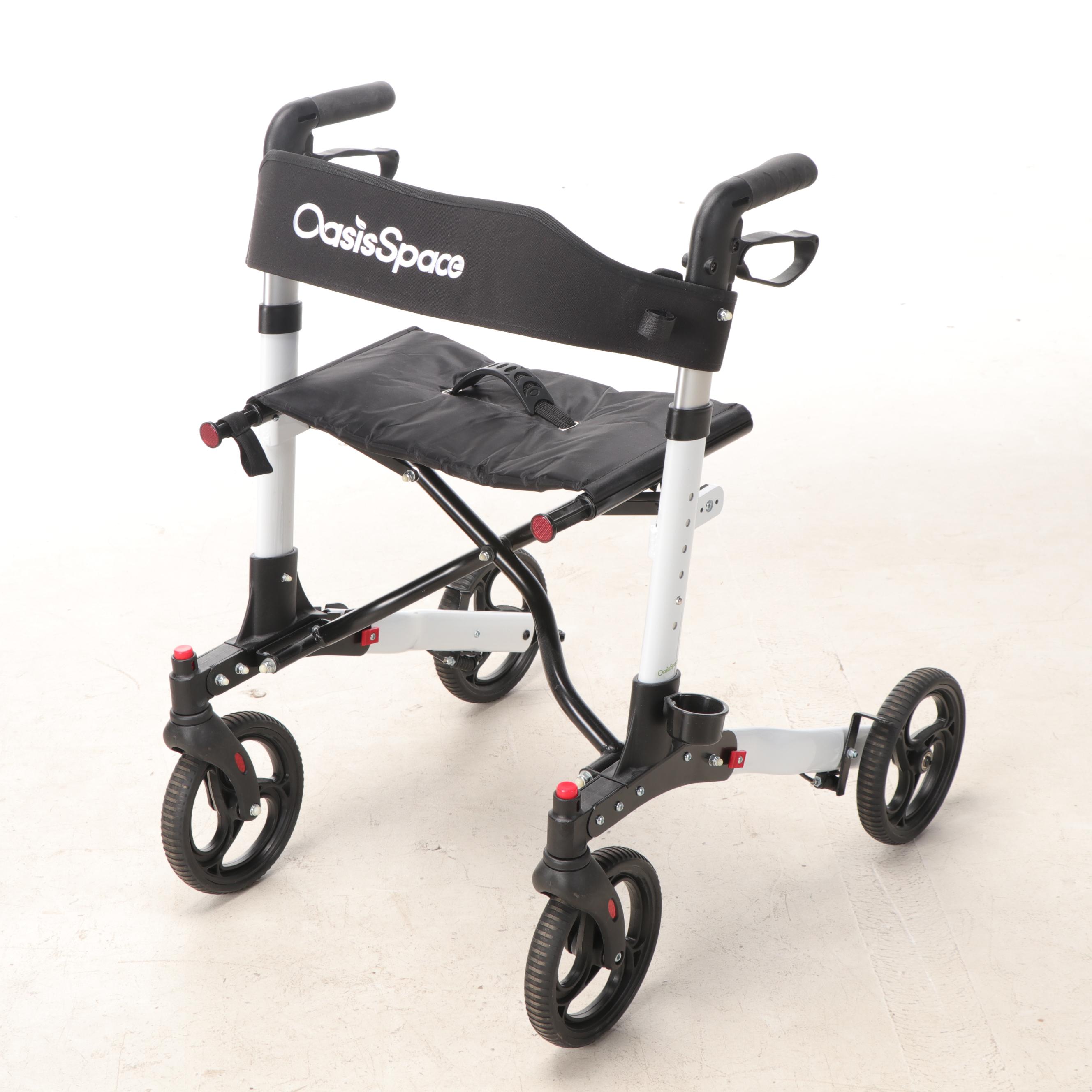 Academy Sports Utility Wagon and Oasis Space 4-Wheel Walker with Seat, Brakes
