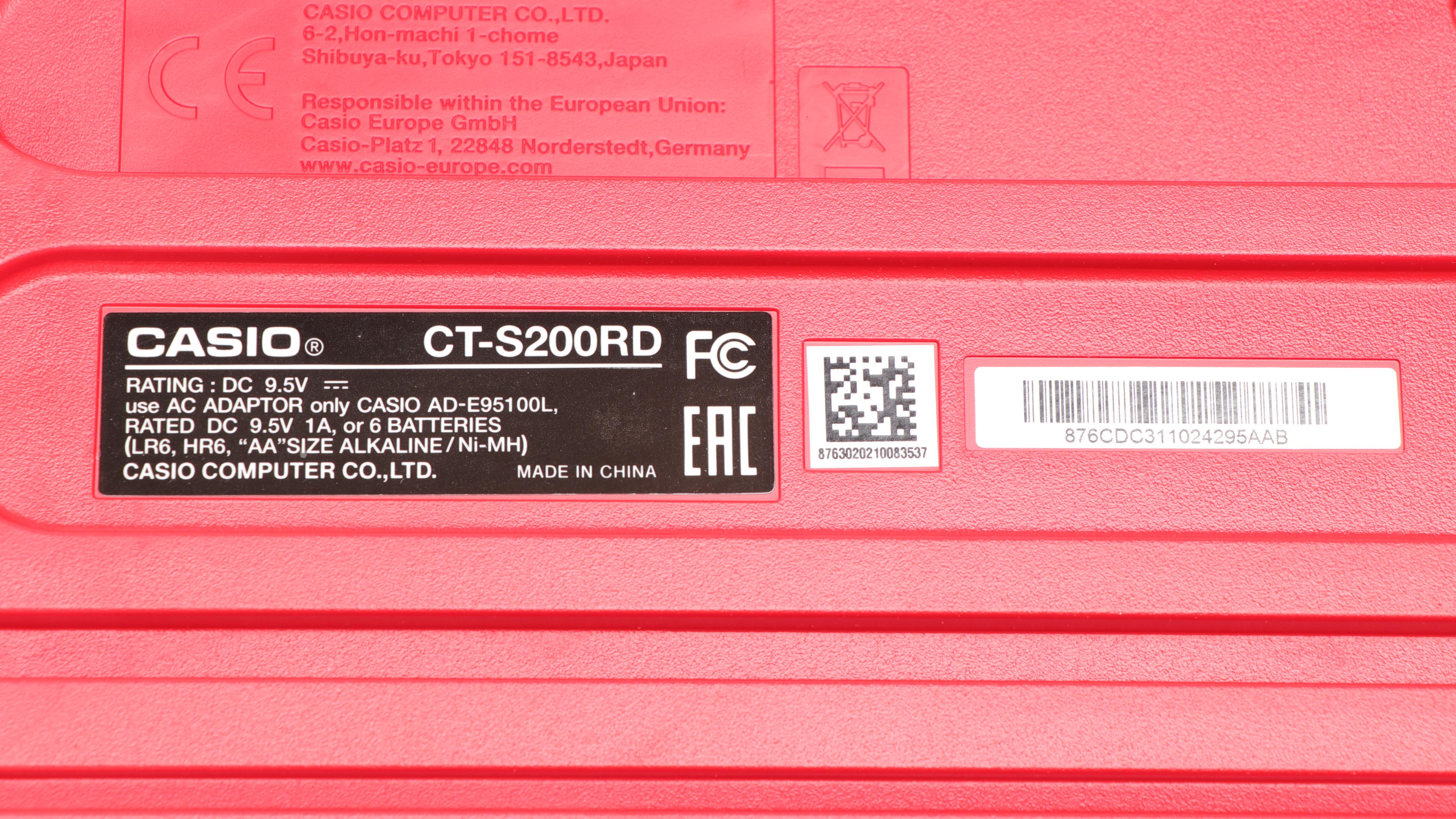 Casiotone Portable Red Electric Keyboard With Two Stands