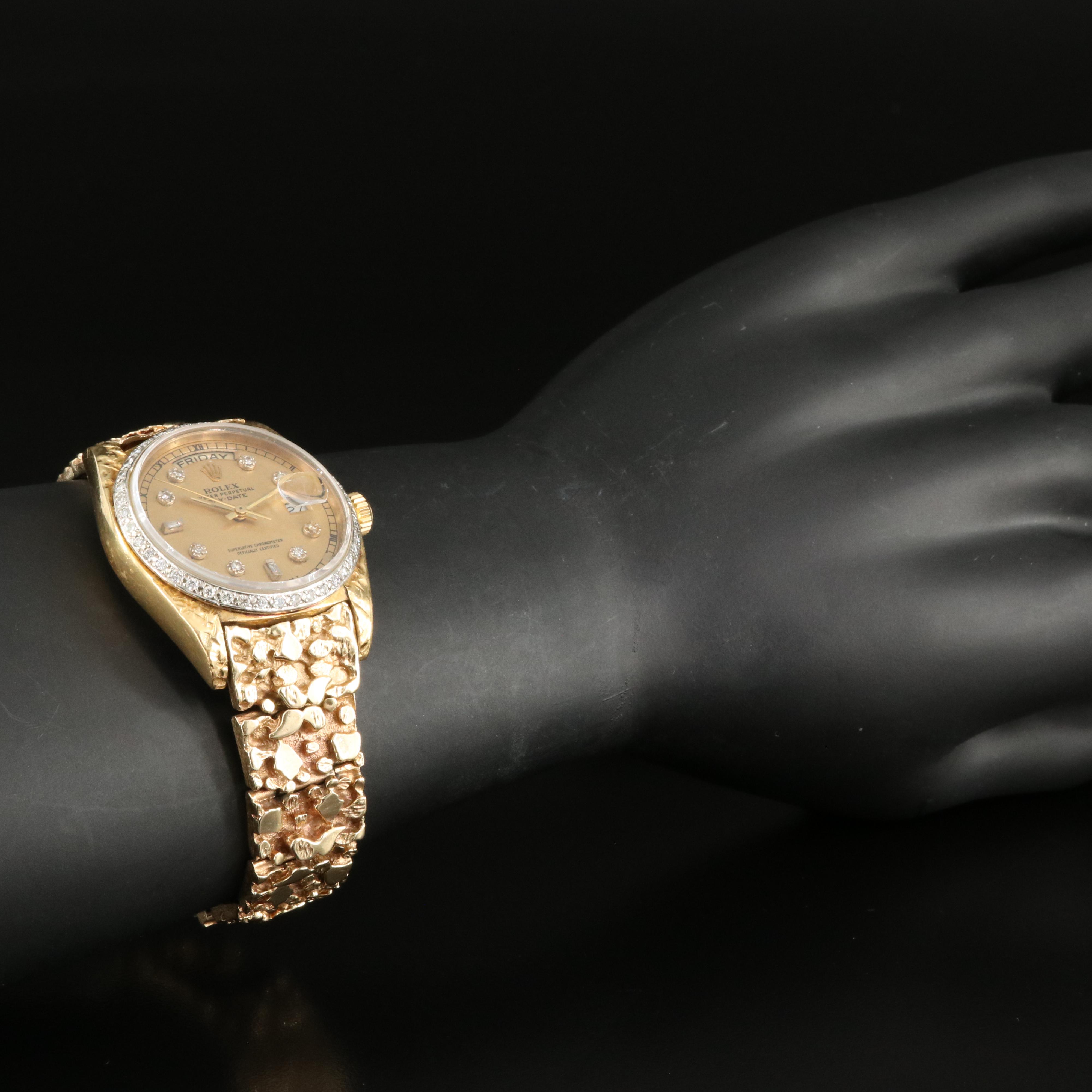 1981 Rolex Day-Date Diamond Bezel and Dial 18K Watch