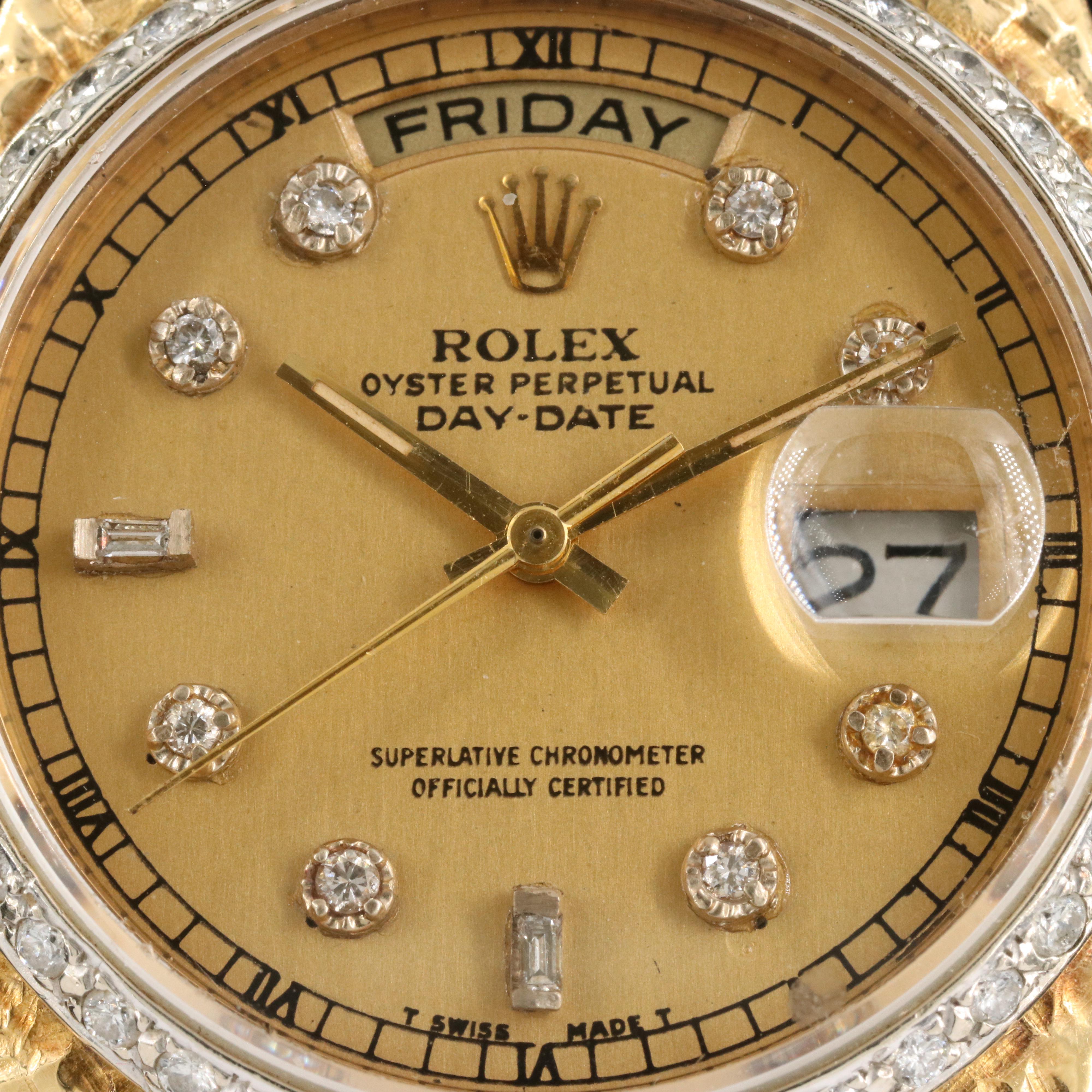 1981 Rolex Day-Date Diamond Bezel and Dial 18K Watch