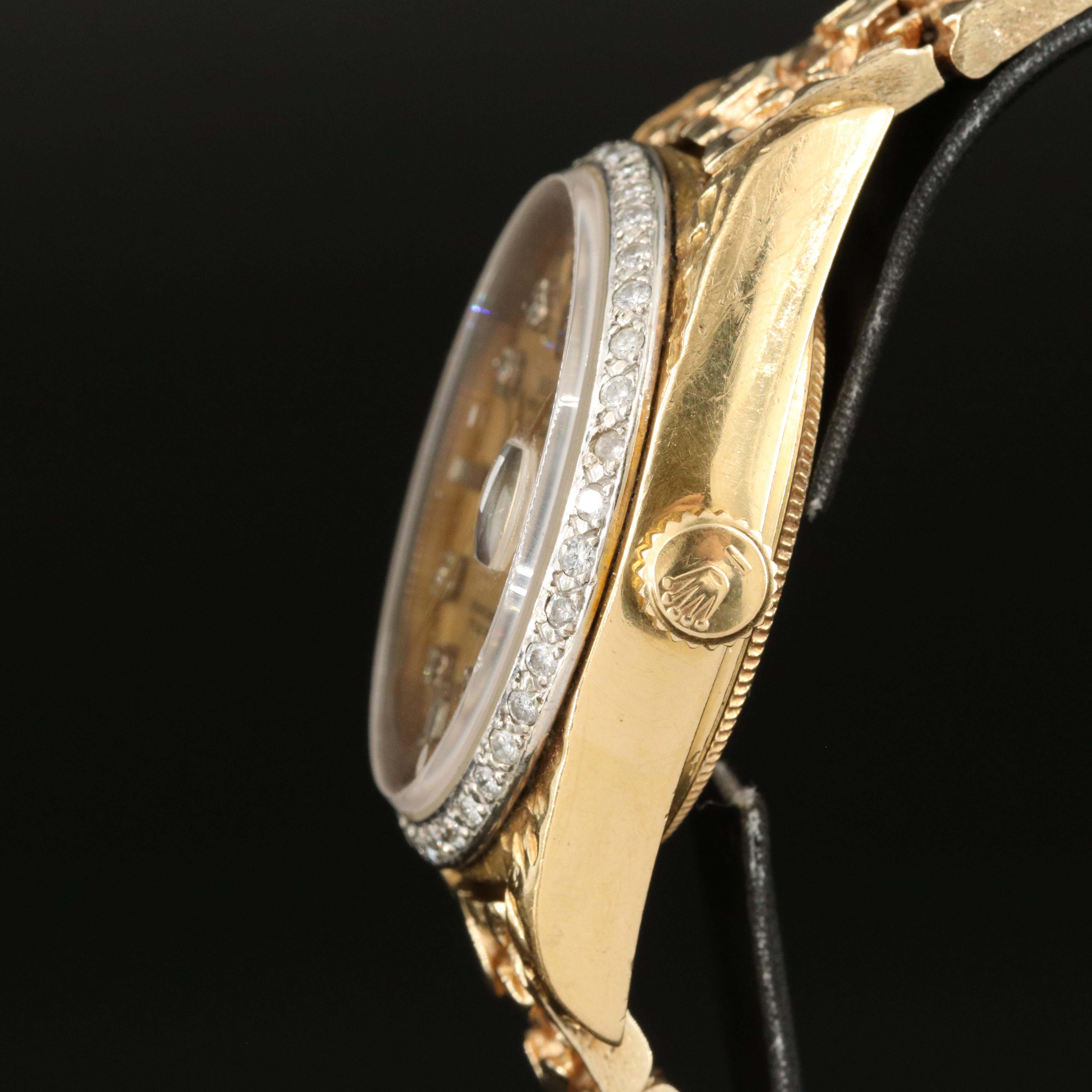 1981 Rolex Day-Date Diamond Bezel and Dial 18K Watch