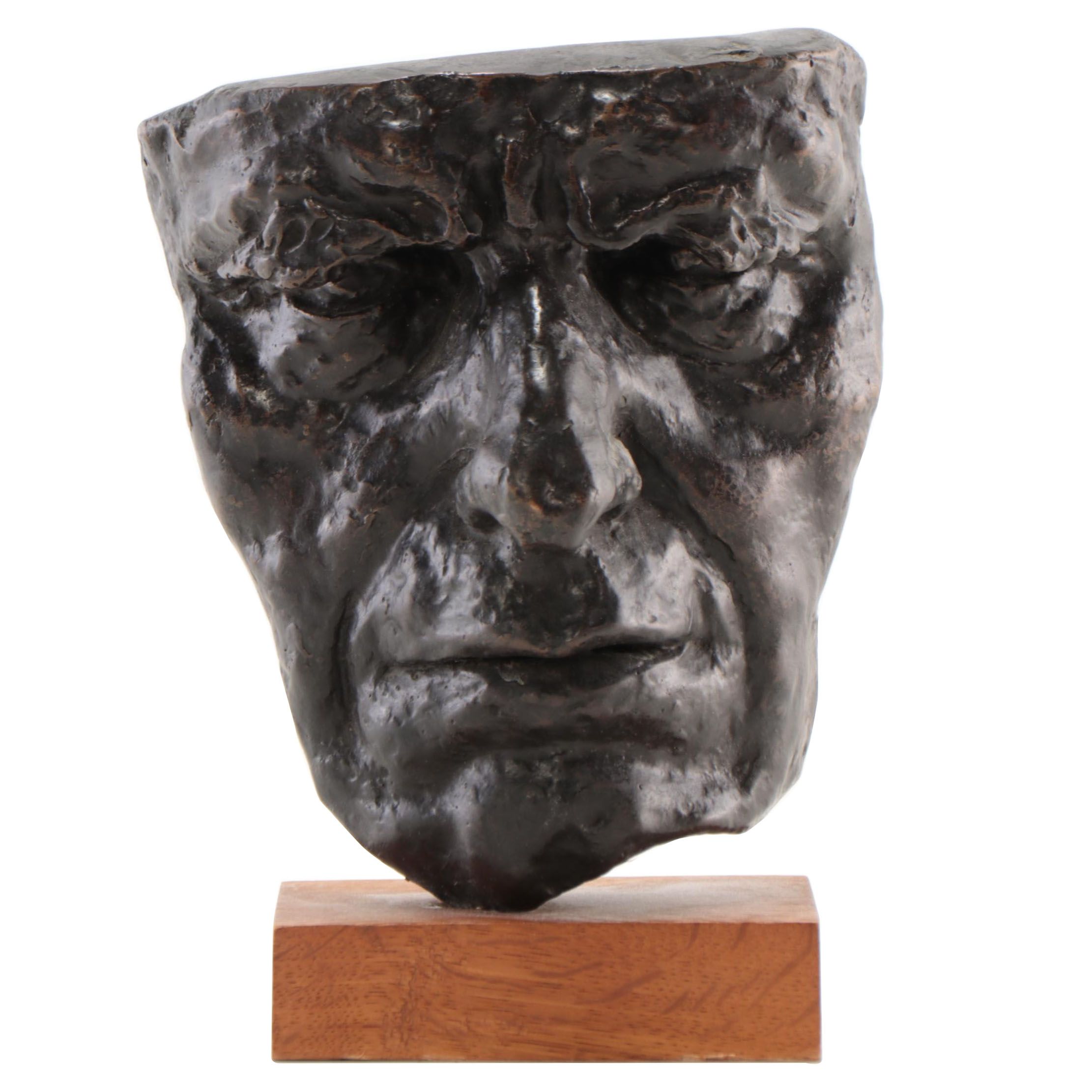 Fredda Brilliant Bronze Sculpture of Man's Face