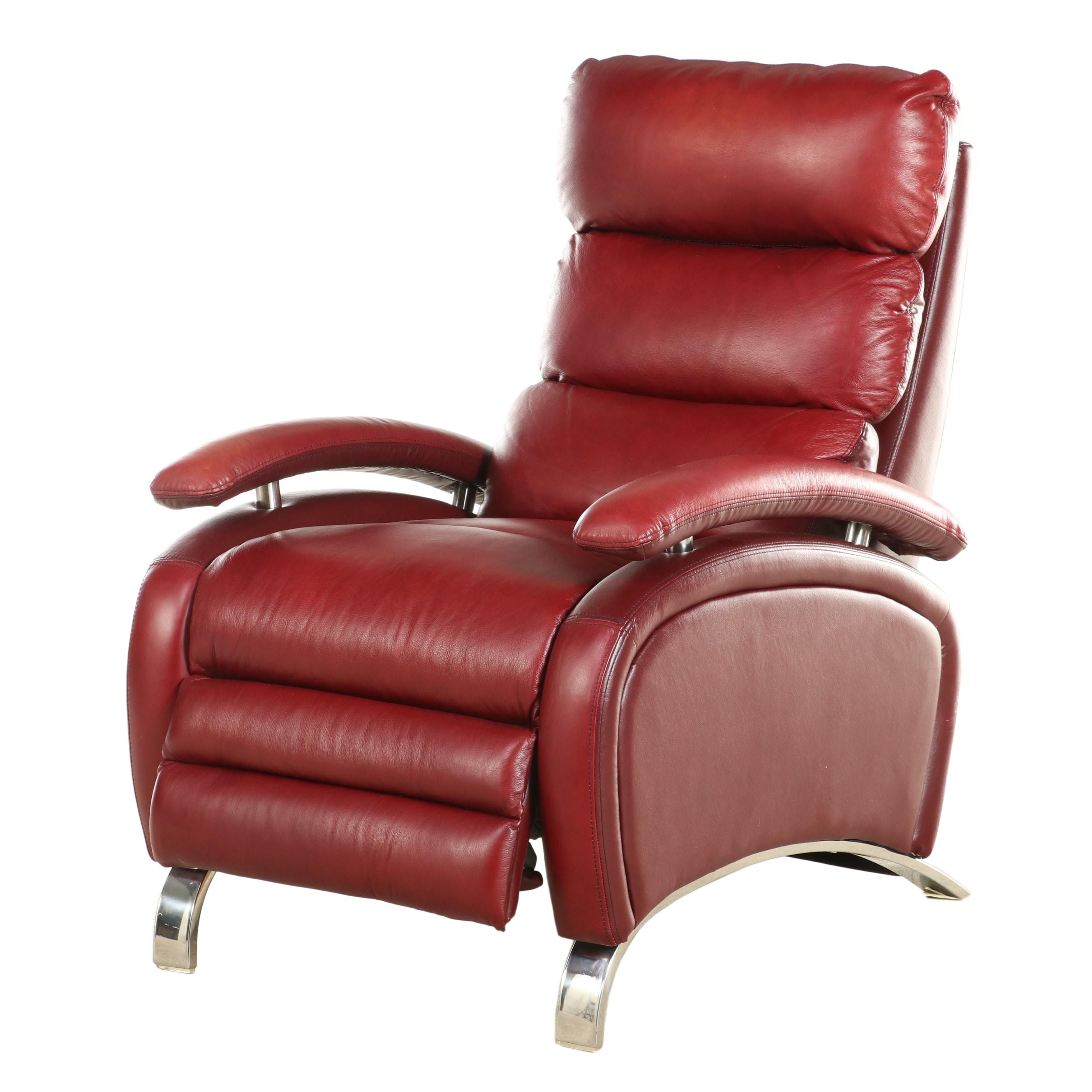 BarcaLounger "Oracle II" Red Leather Upholstered Manual Recliner