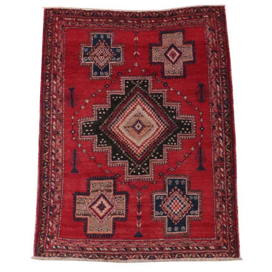 5'3 x 7'1 Hand-Knotted Caucasian Kazak Area Rug