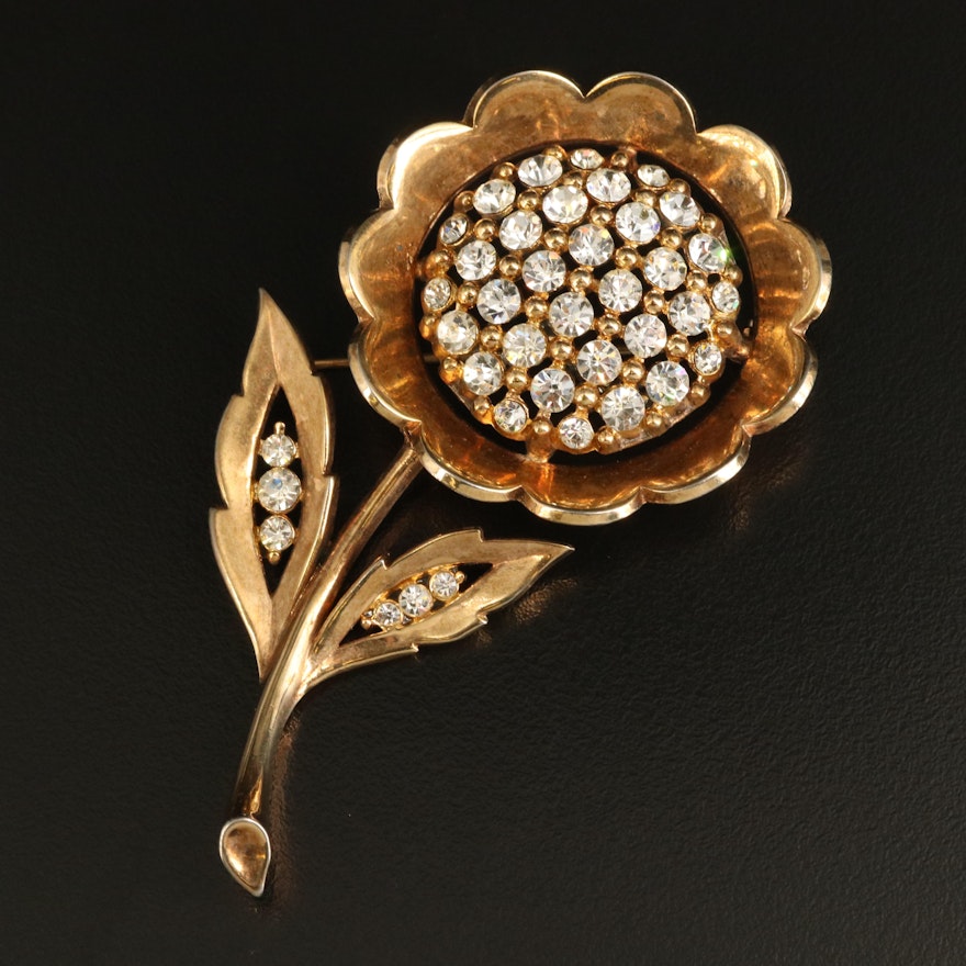 1951 Alfred Philippe for Crown Trifari Rhinestone Brooch