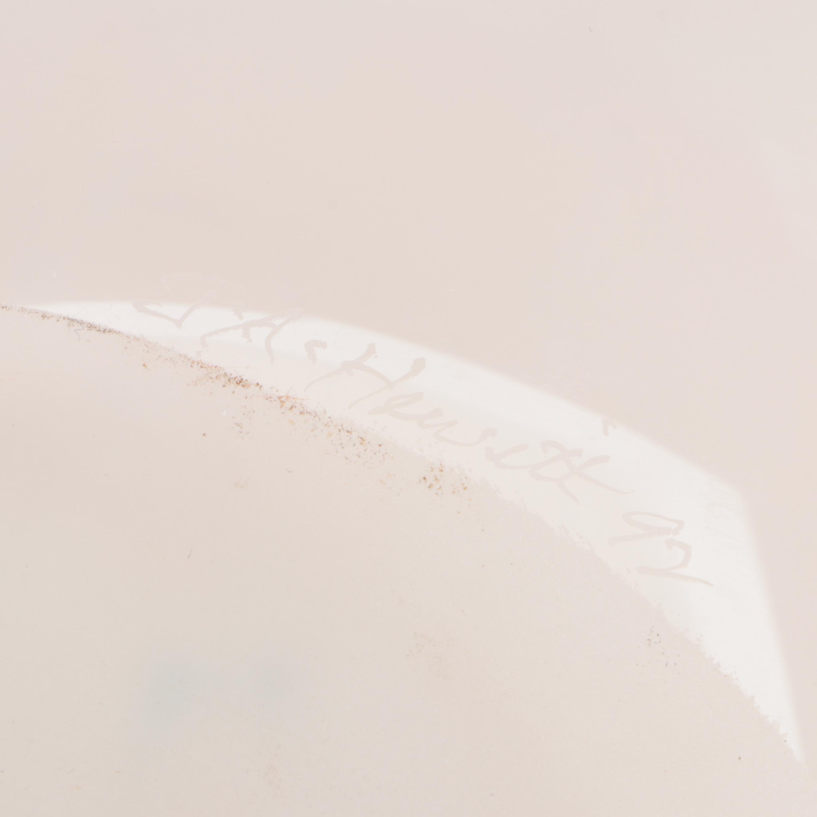 J.A. Hewitt Blown Multi-Color Abstract Freeform Studio Art Glass Charger, 1992