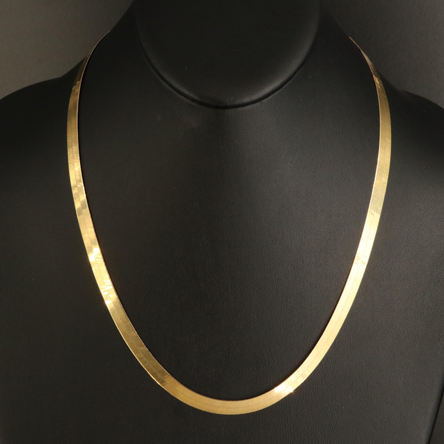 10K Herringbone Chain Necklace