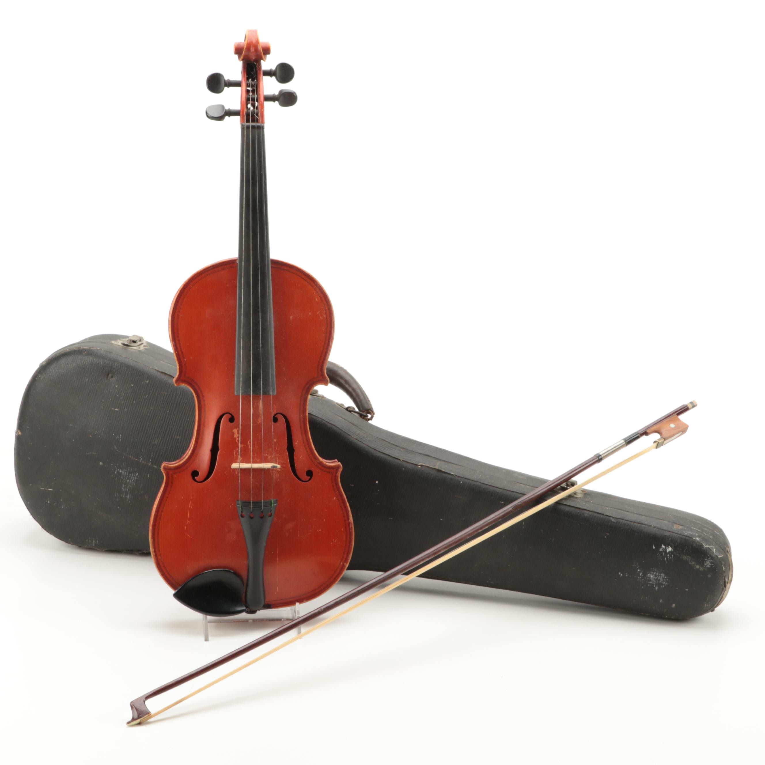 Gasparo da Sálo Replica Spruce, Maple, and Ebony 4/4 Violin with Bow and Case