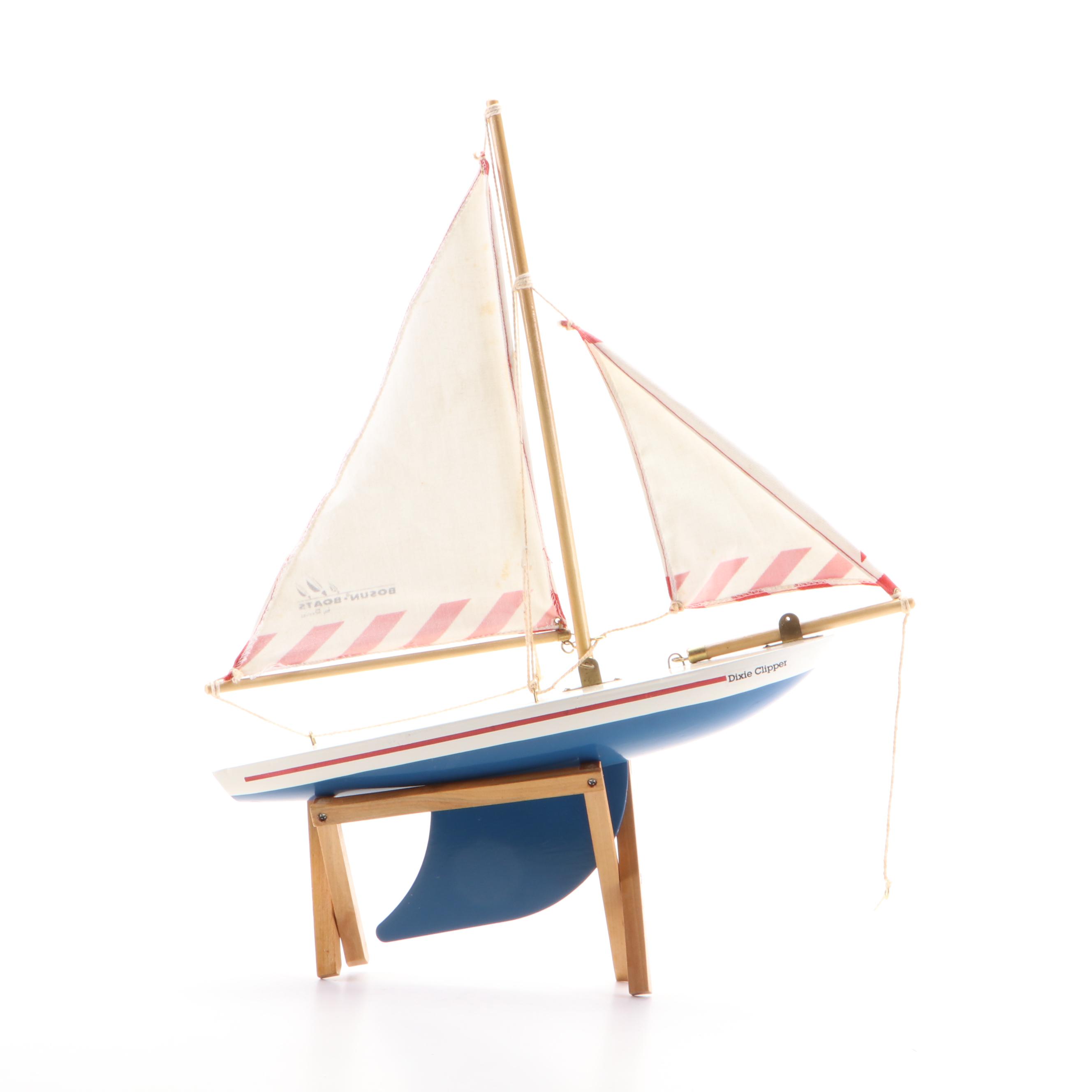 Bosun Boats by Reeves "Dixie Clipper" and "Fiesta" Model Sail Boats on Stands