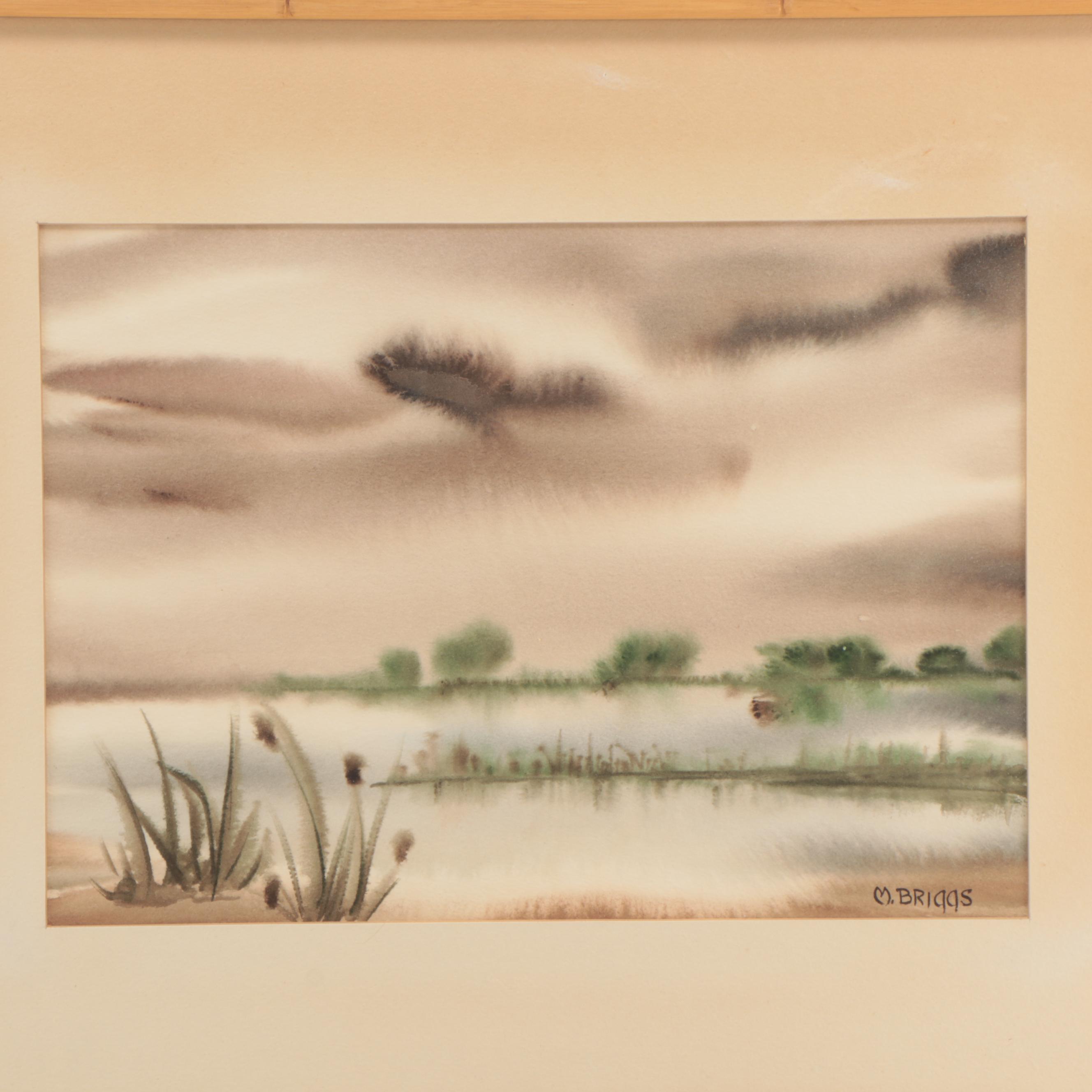 M. Briggs Coastal Landscape Watercolor Paintings