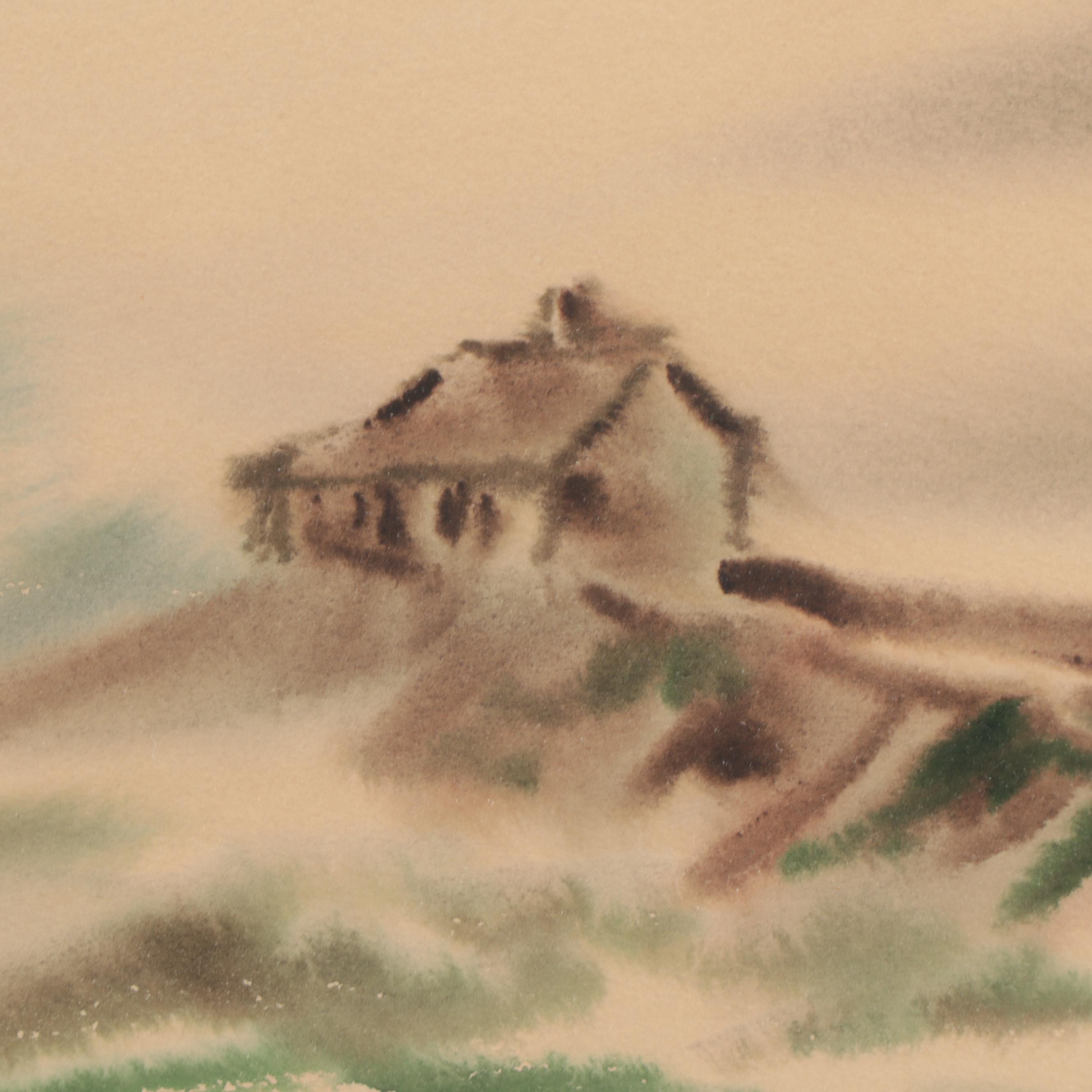 M. Briggs Coastal Landscape Watercolor Paintings