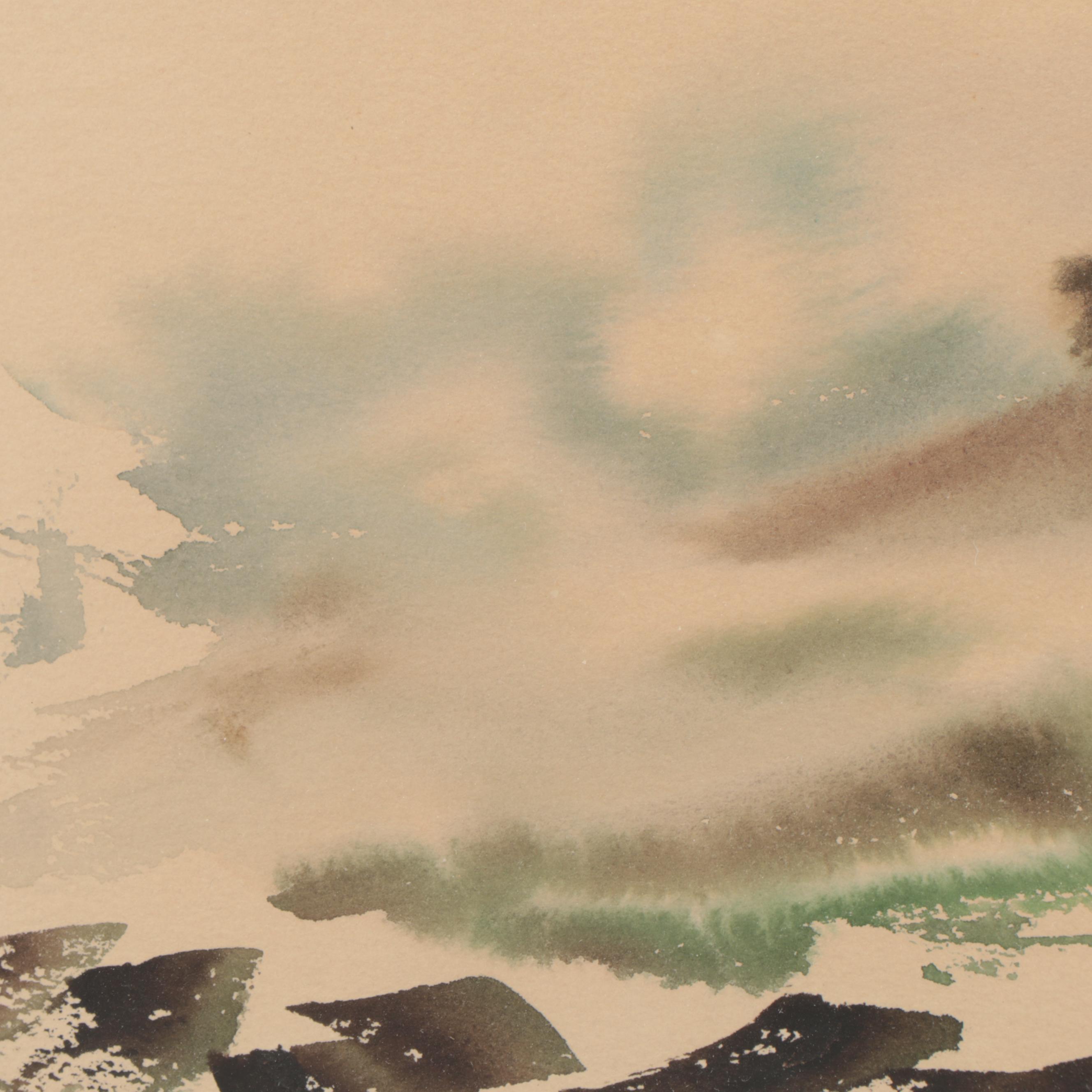 M. Briggs Coastal Landscape Watercolor Paintings