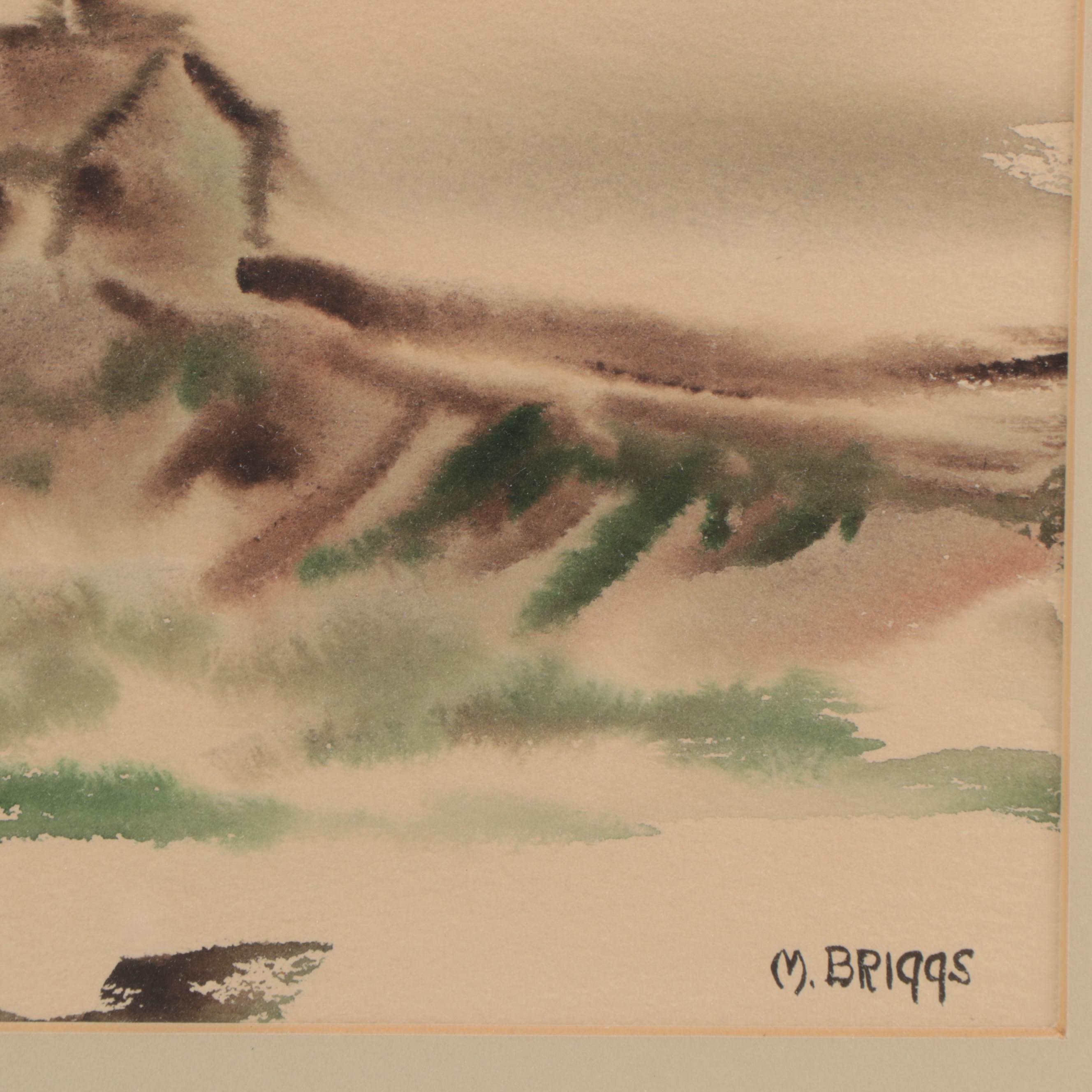 M. Briggs Coastal Landscape Watercolor Paintings