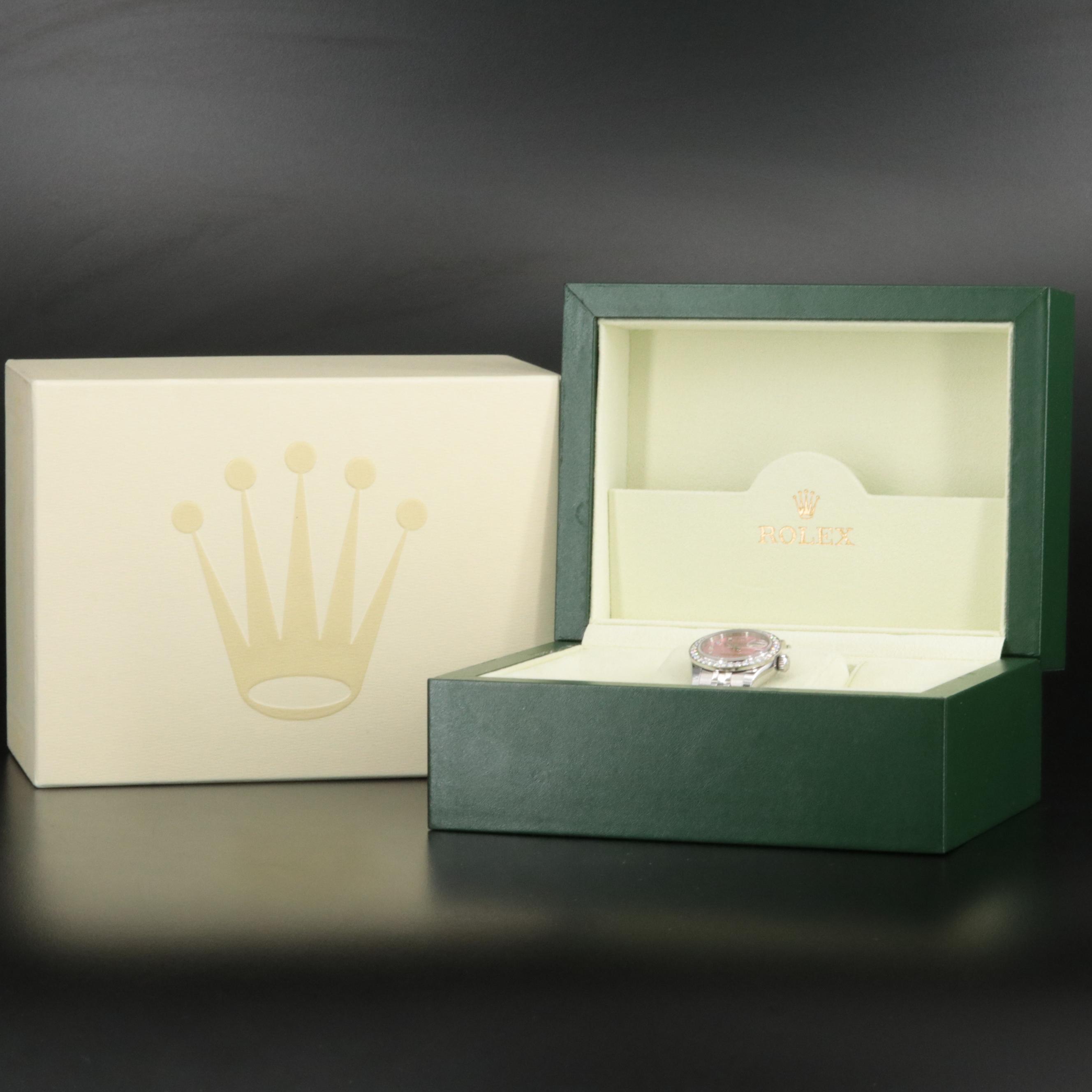 Rolex Datejust Factory Diamond Bezel and Custom Diamond Pink Dial Watch