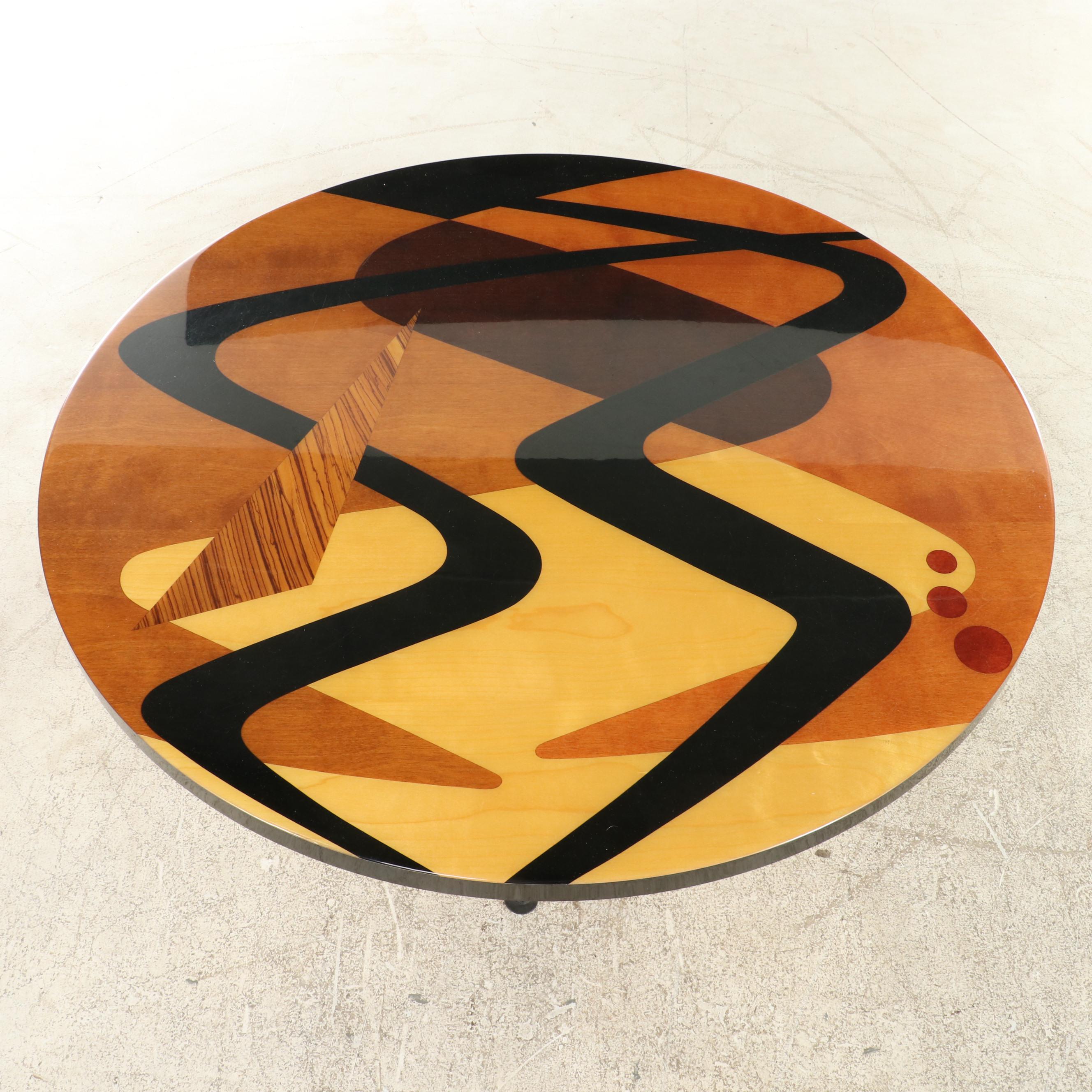 Benjamin Le for Axi Furniture "Pablo" Postmodernist Wood Coffee and Side Table