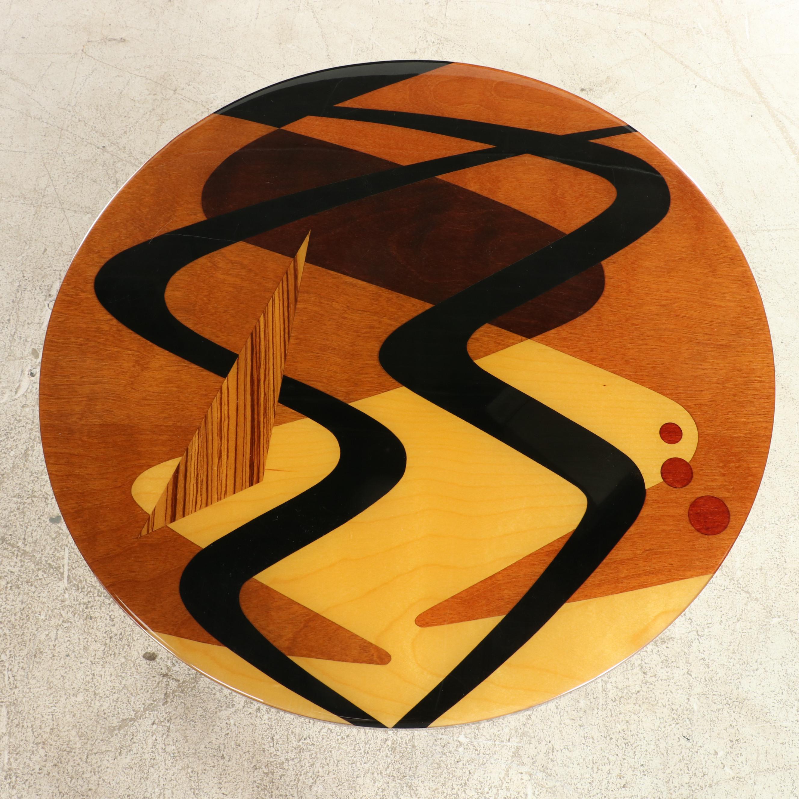 Benjamin Le for Axi Furniture "Pablo" Postmodernist Wood Coffee and Side Table