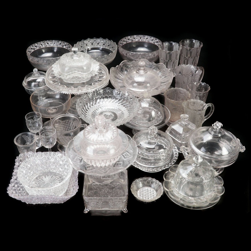 Adams & Co. "X.L.C.R" Cake Plate and Other EAPG Tableware