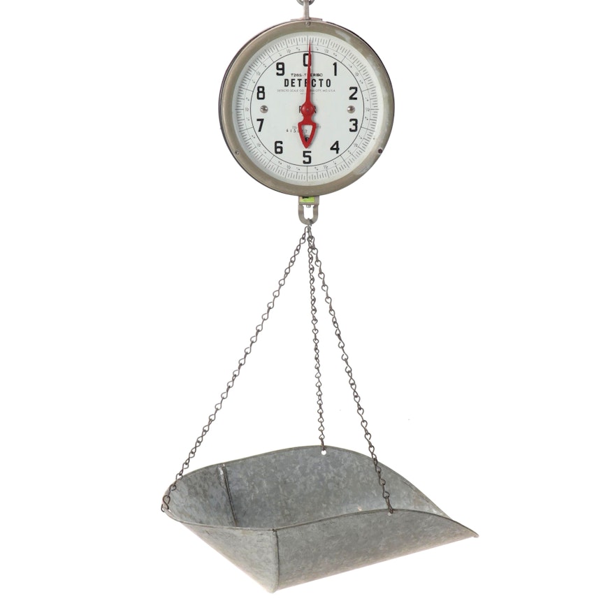 Detecto Scale Co. 20lb Hanging Metal Scale, Mid-20th Century