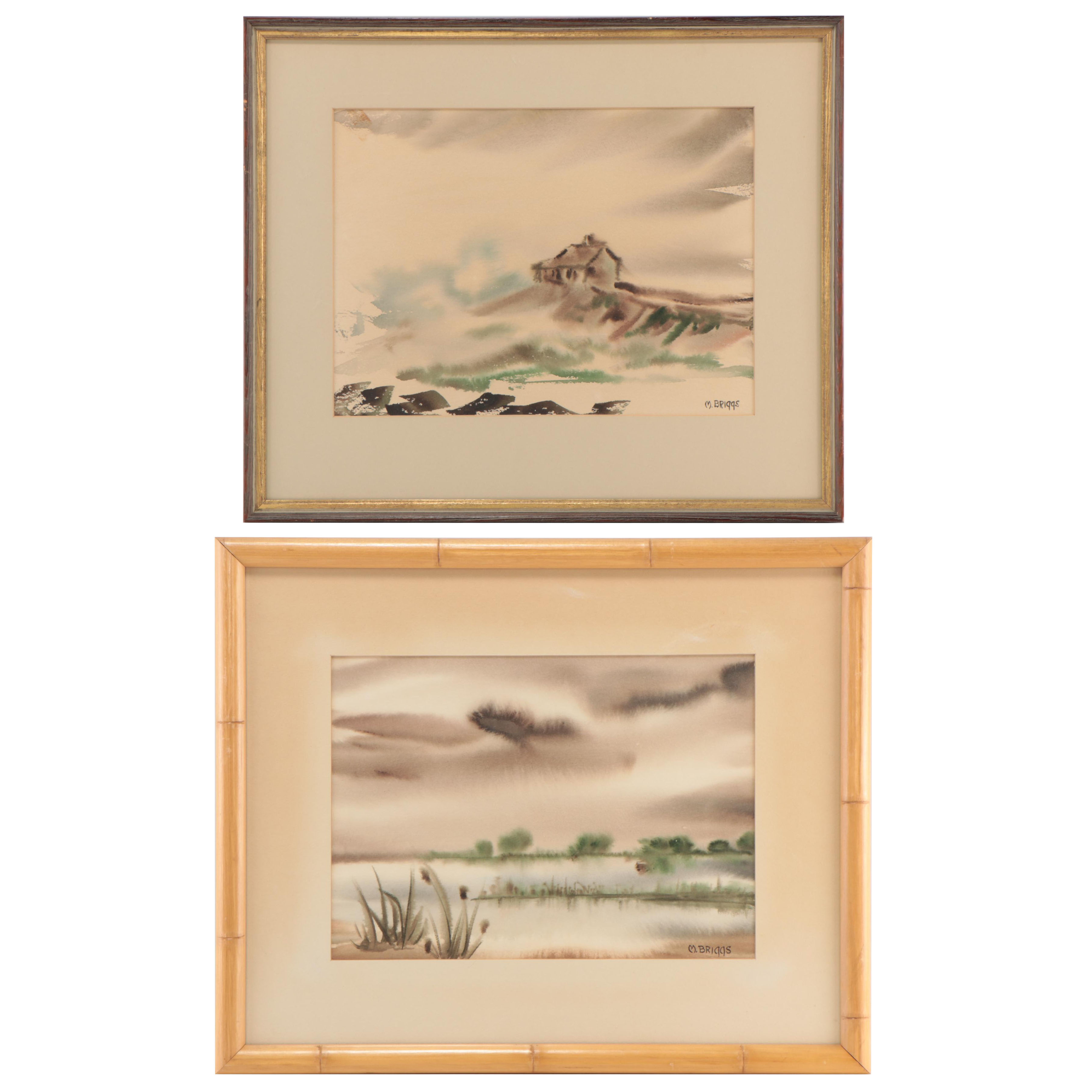 M. Briggs Coastal Landscape Watercolor Paintings