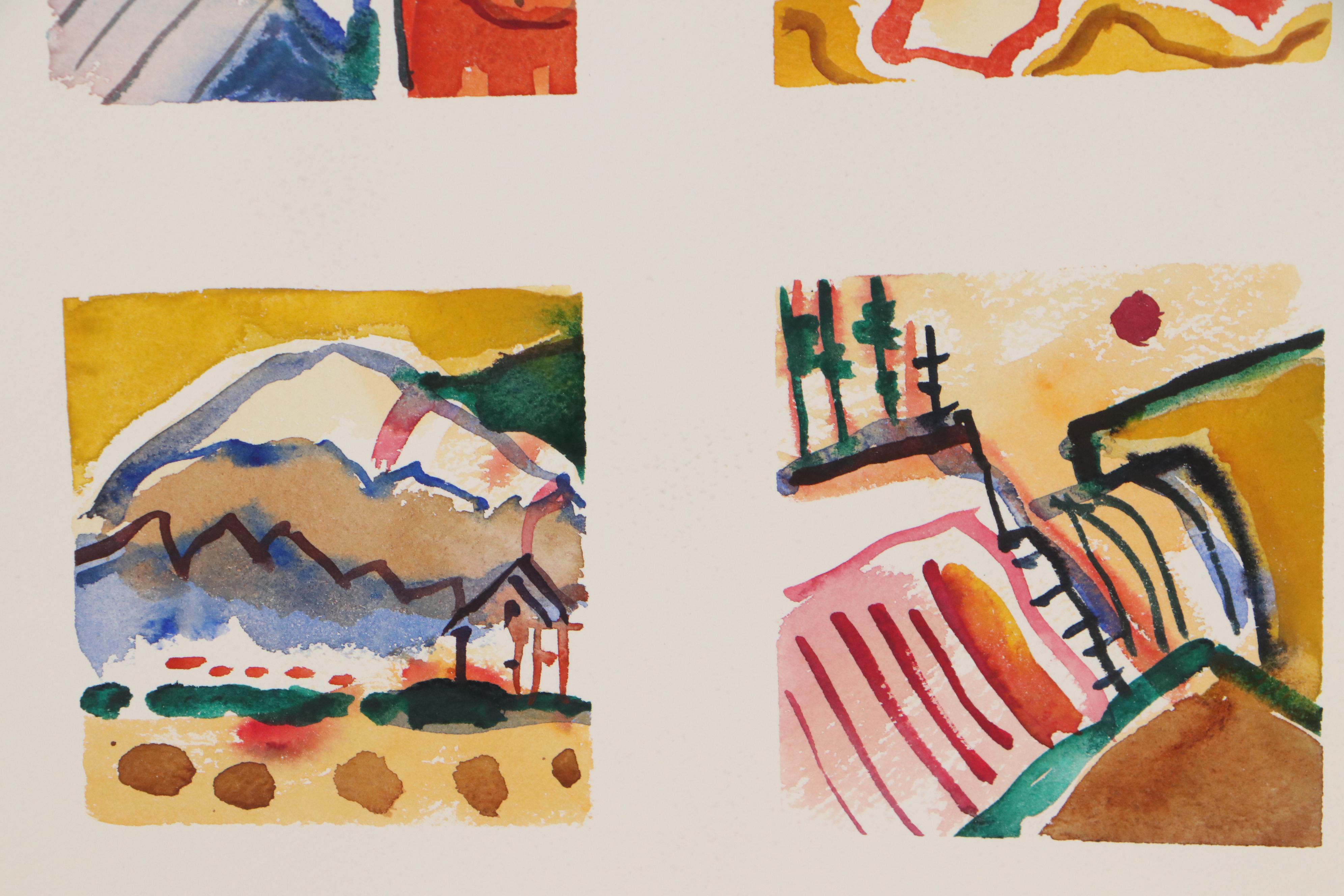 Marion Maas Modernist Landscapes Watercolor Painting