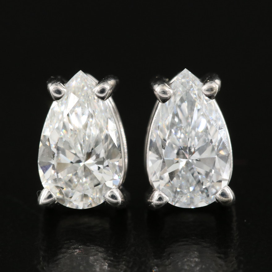 18K 1.18 CTW Lab Grown Diamond Stud Earrings with IGI Reports