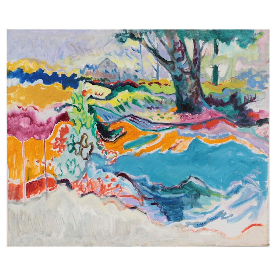 Marion Maas Fauvist Style Landscape Oil Painting