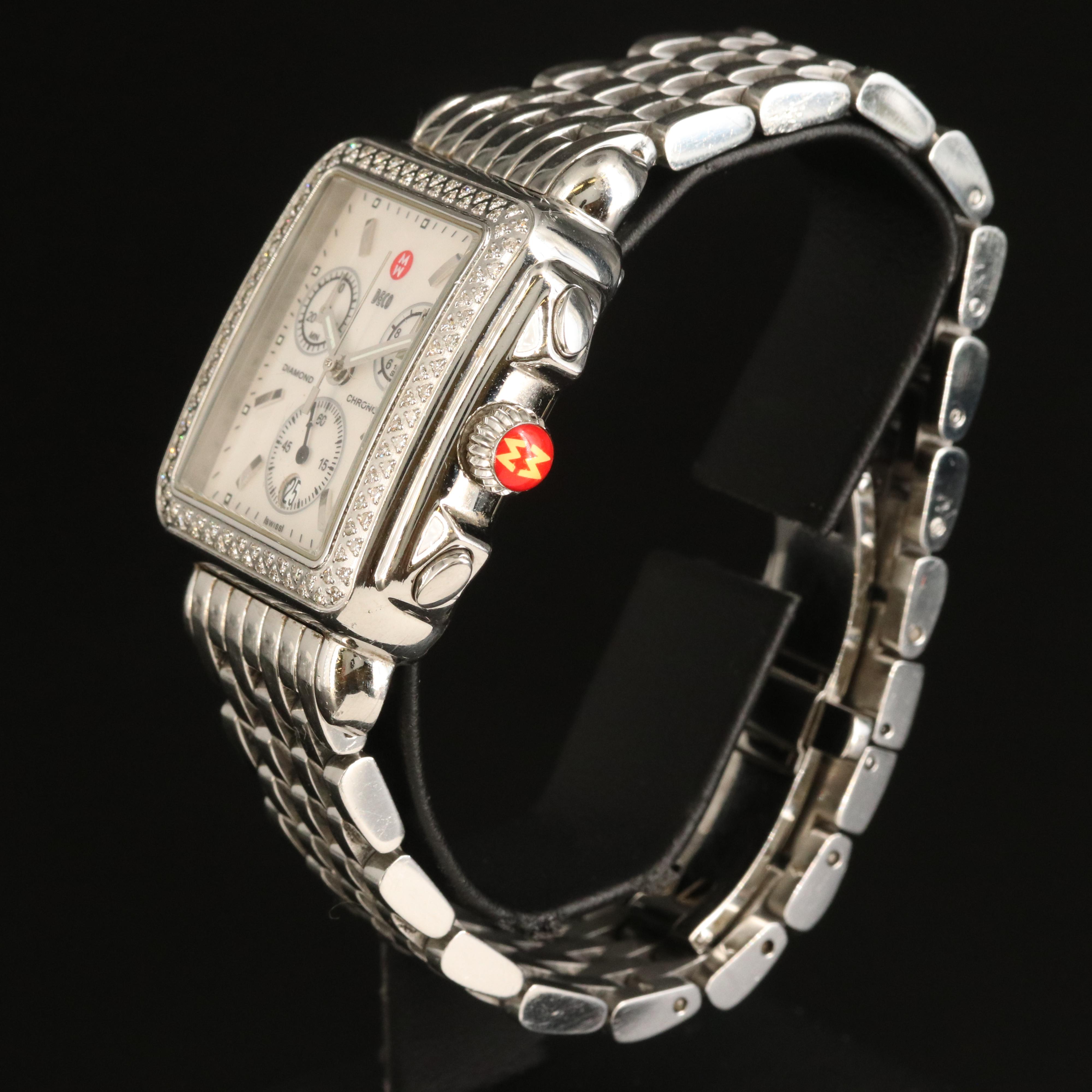 Michele Diamond Deco Chronograph Quartz Watch