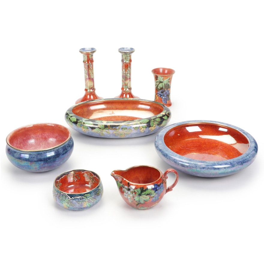 Grimwades English Byzanta Ware Bowls, Candlesticks and More, 1930s