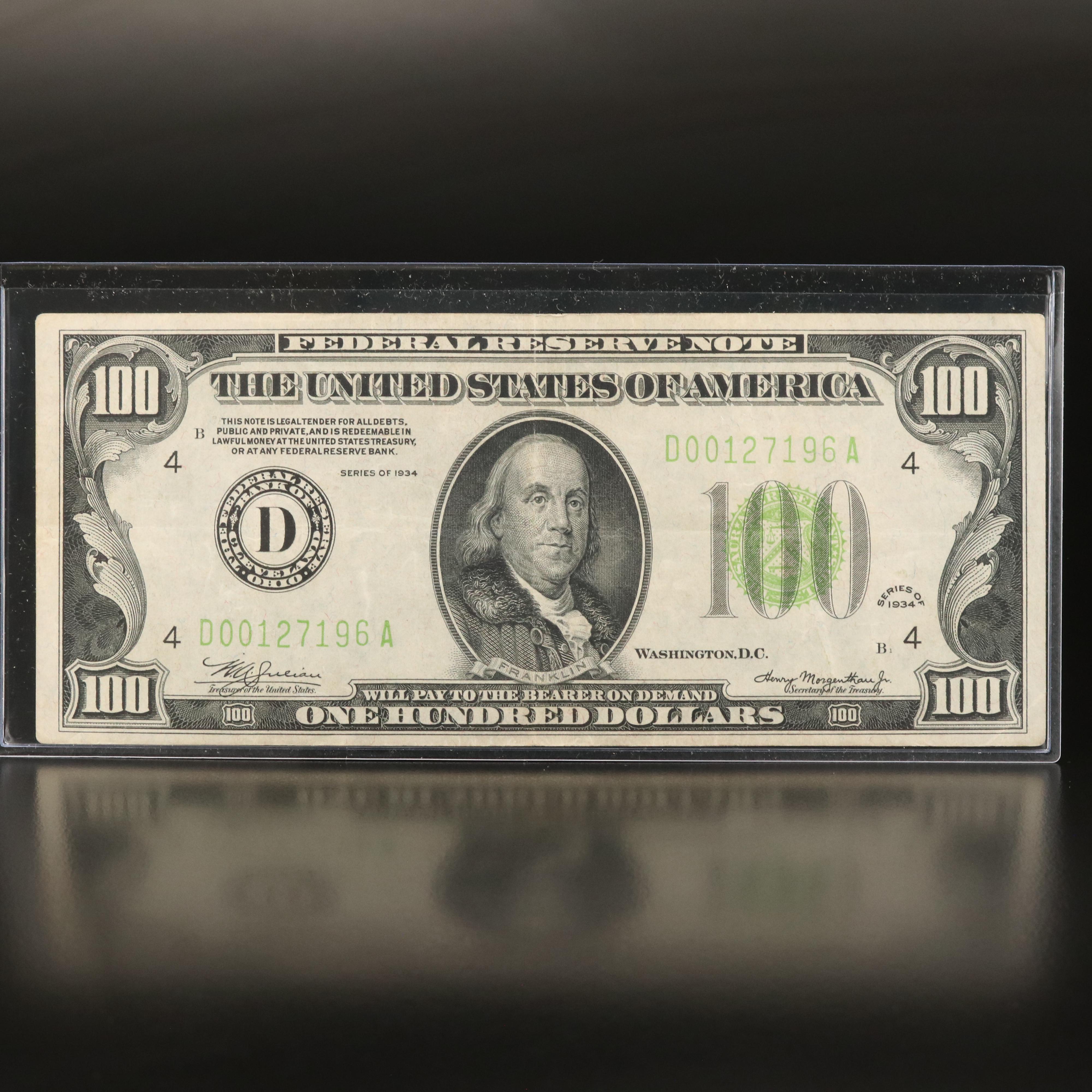 Series of 1934 $100 Federal Reserve Note
