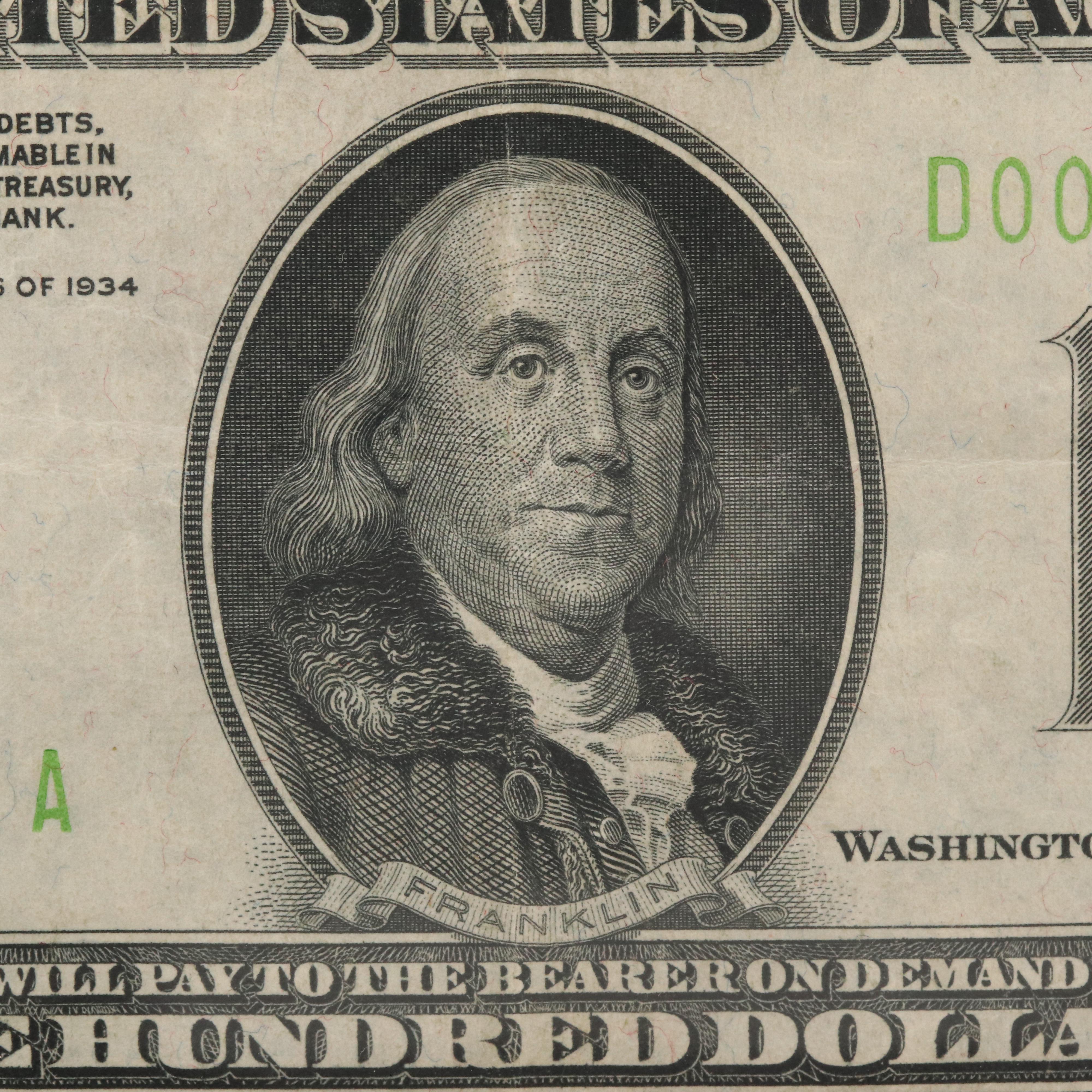 Series of 1934 $100 Federal Reserve Note