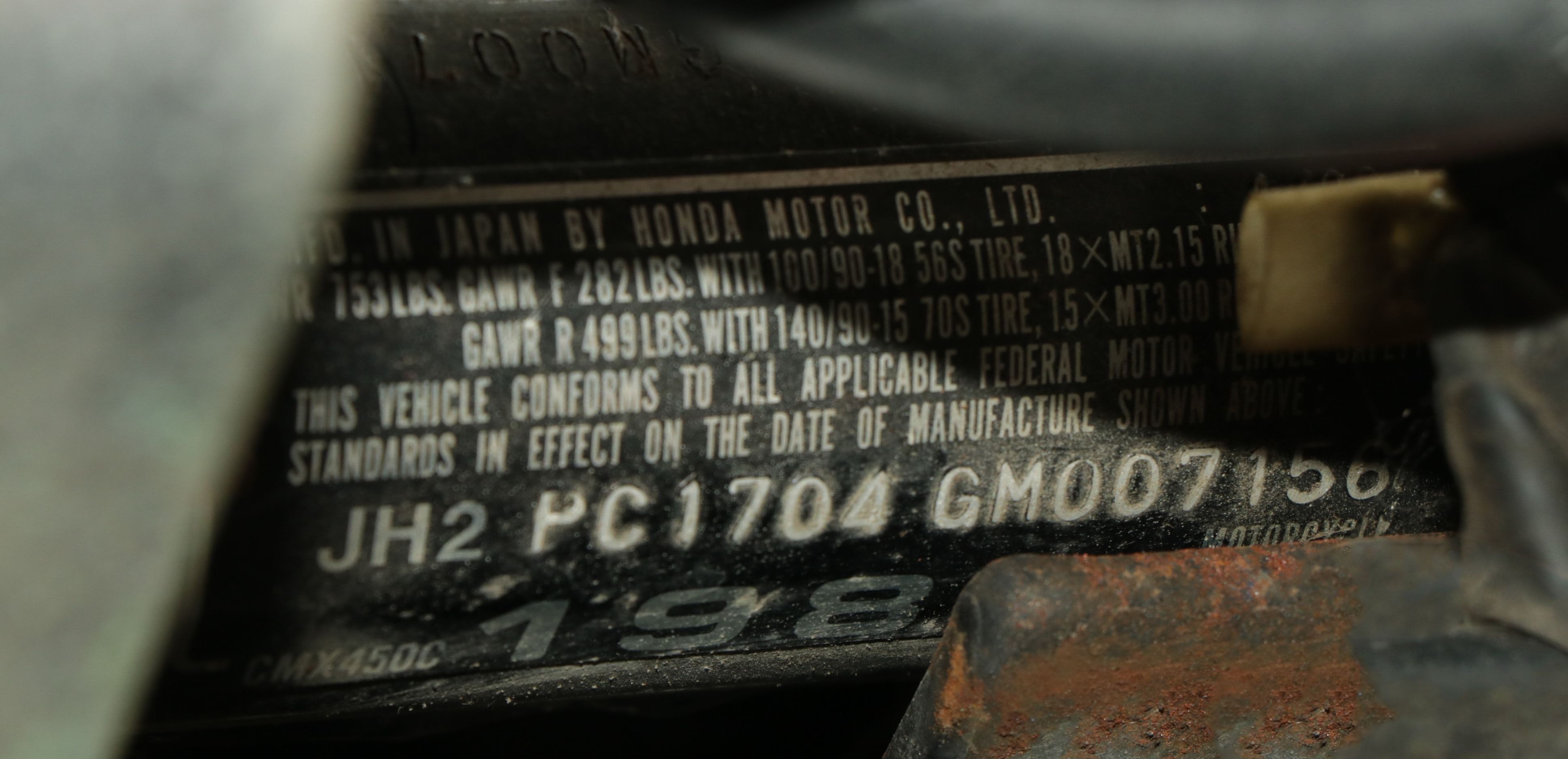 1986 Honda Rebel 450