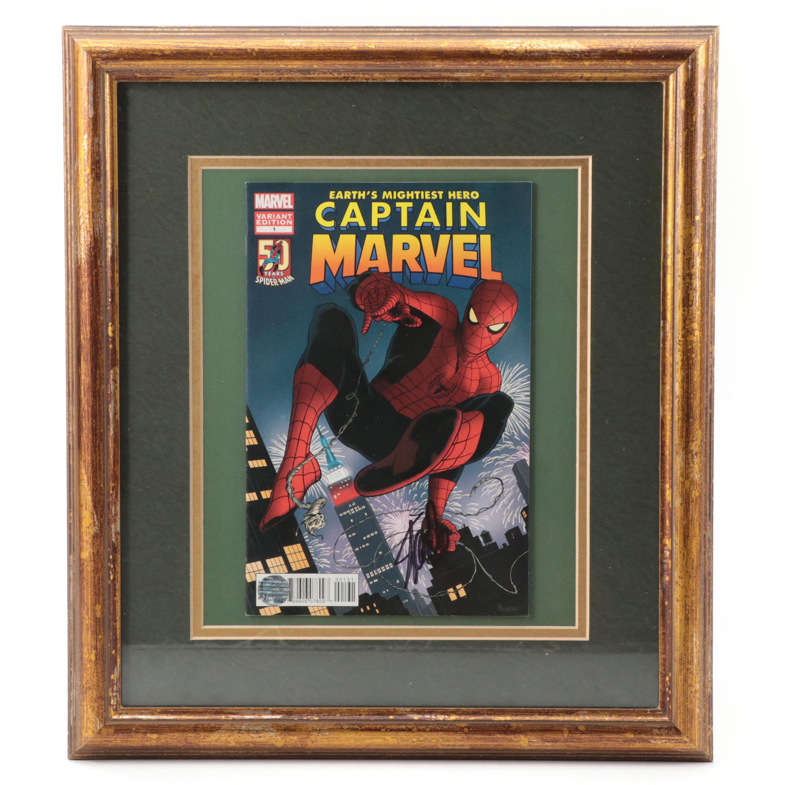 Stan Lee Signed "Captain Marvel" #1 50 Years of Spider-Man Variant Edition