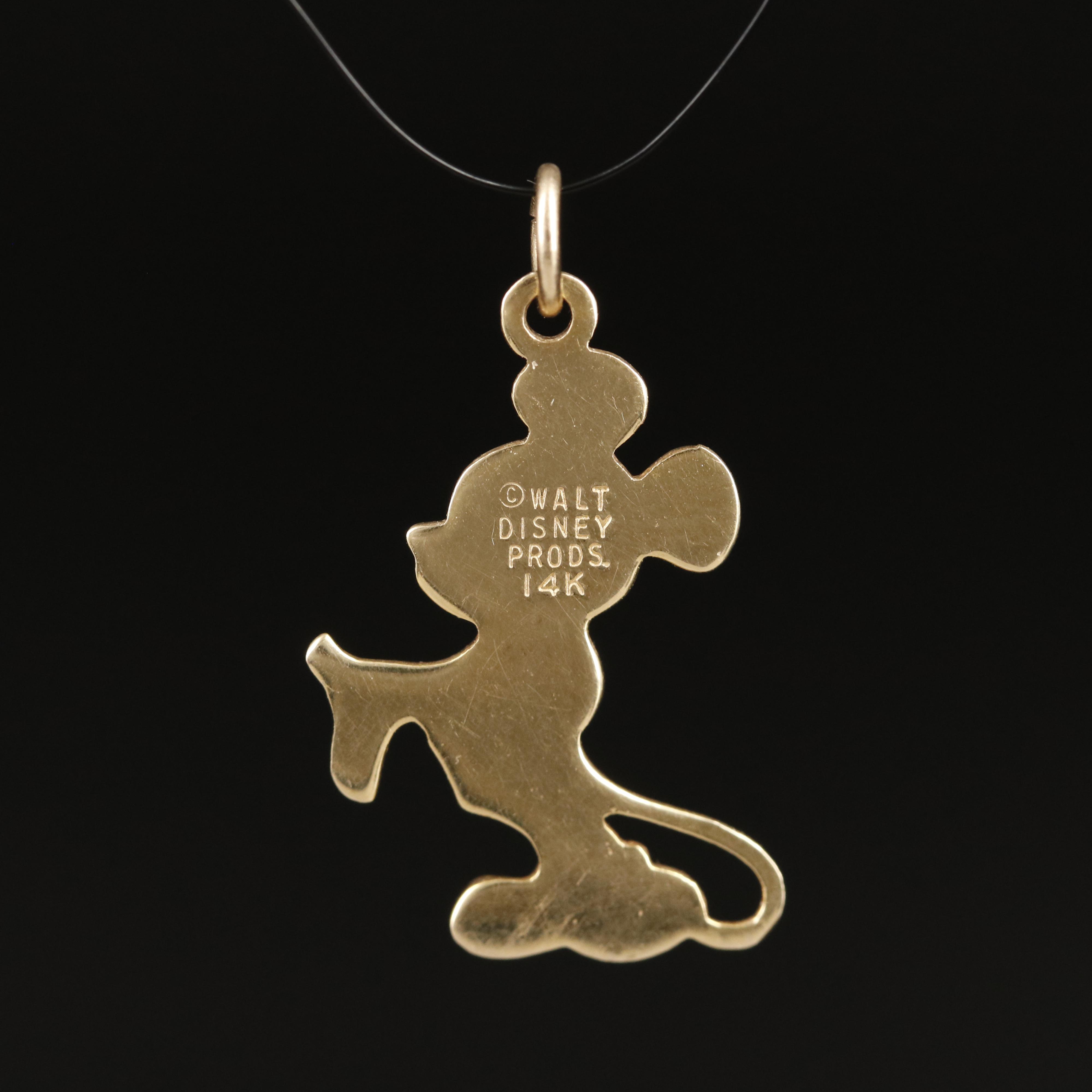 Walt Disney 14K Mickey Mouse Pendant