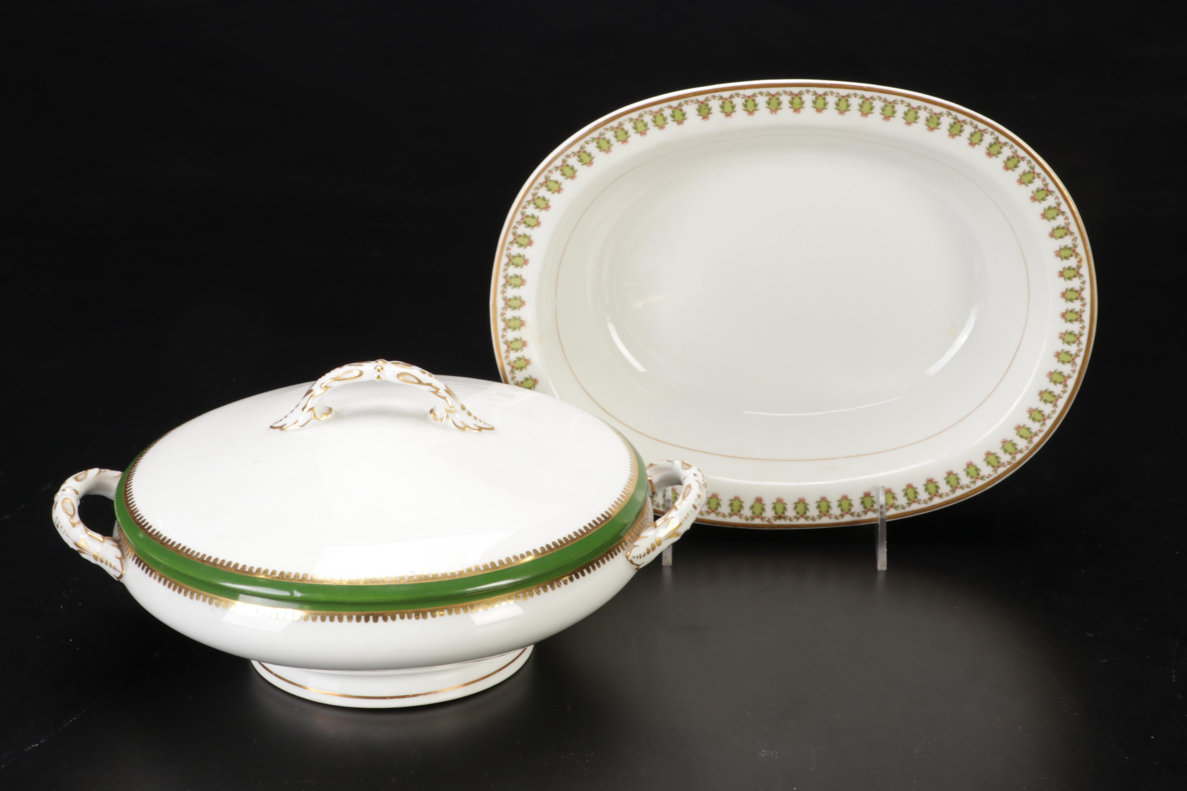 Haviland and Charles Martin Porcelain Dessert Plates, Tureens and Serveware