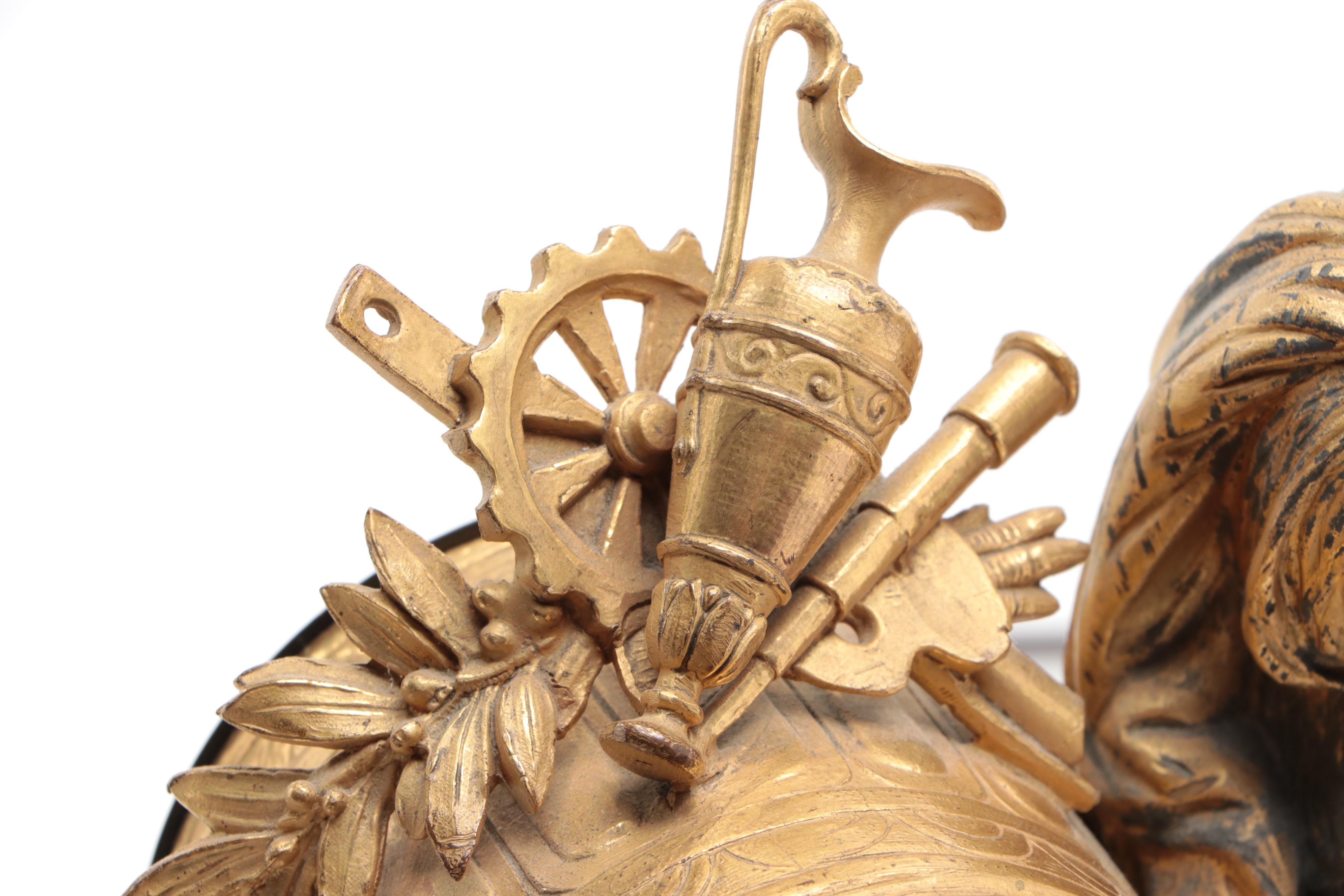 P. H. Mourey and The Sessions Clock Co. Electrified Ormolu Mantel Clock