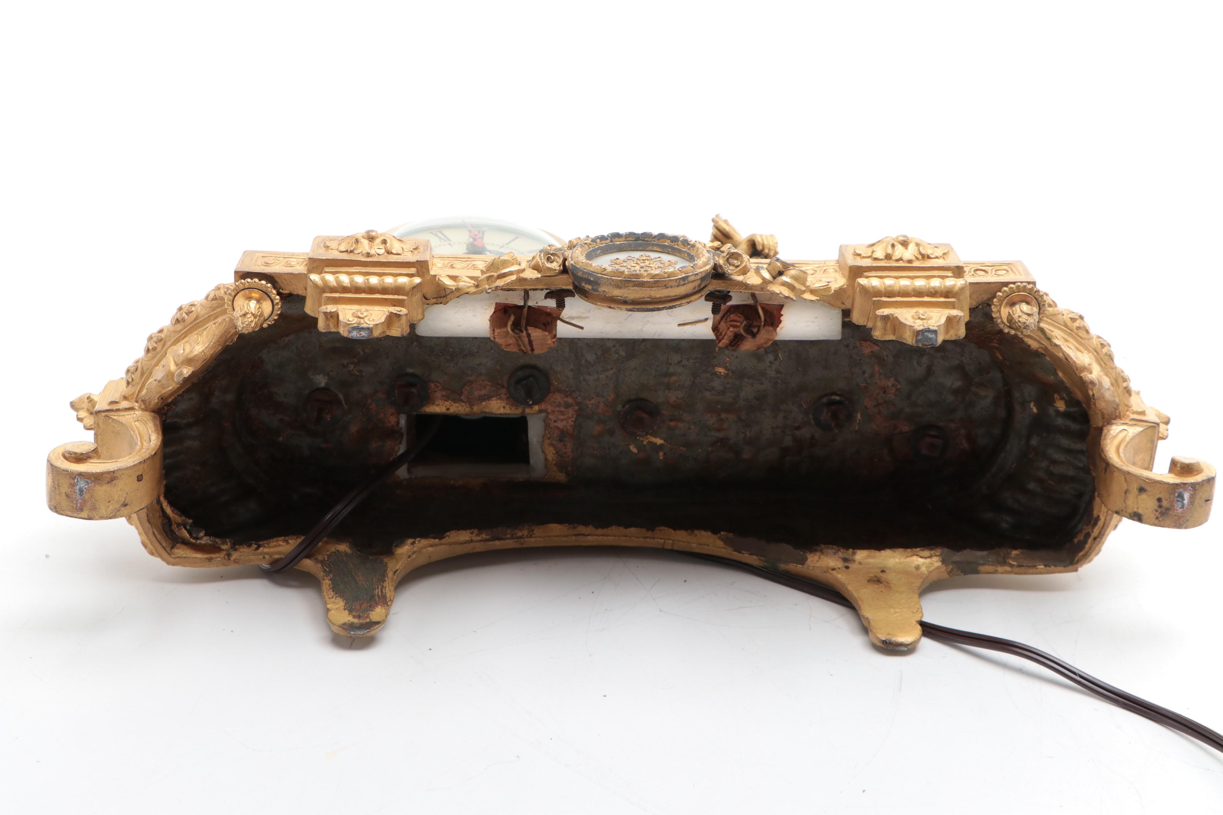 P. H. Mourey and The Sessions Clock Co. Electrified Ormolu Mantel Clock