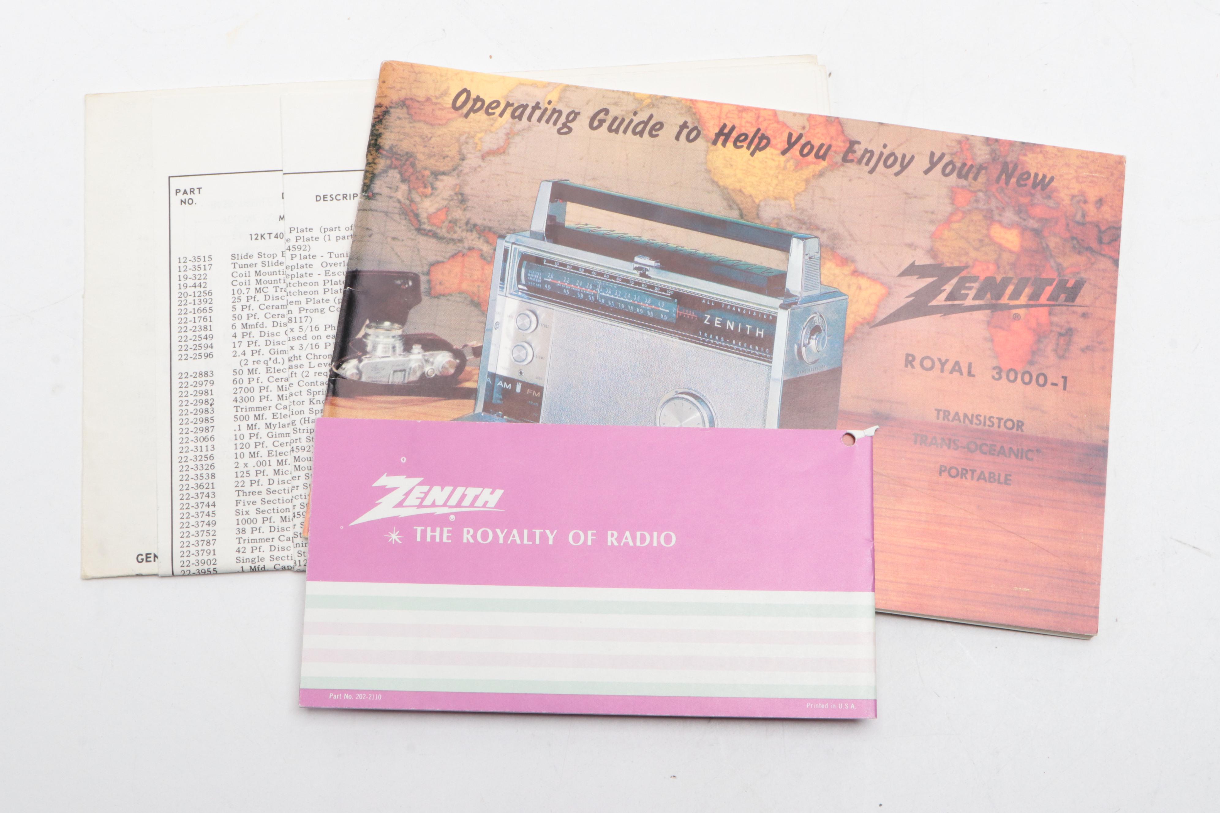 Zenith Royal 3000-1 Trans-Oceanic Portable Radio, 1962–1971