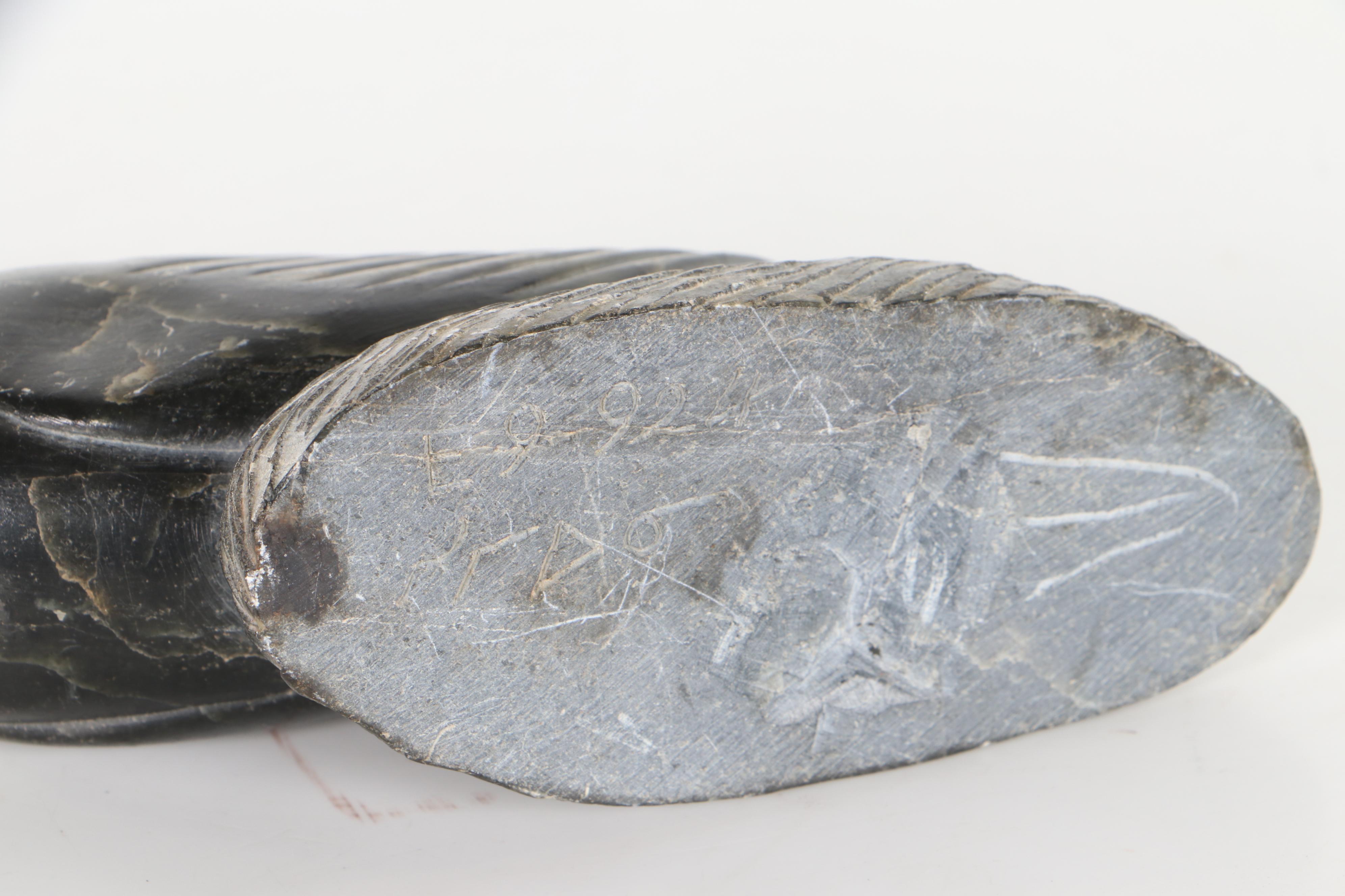 Inuit Soapstone Sculptures of Otter and Swan, Mid-20th Century