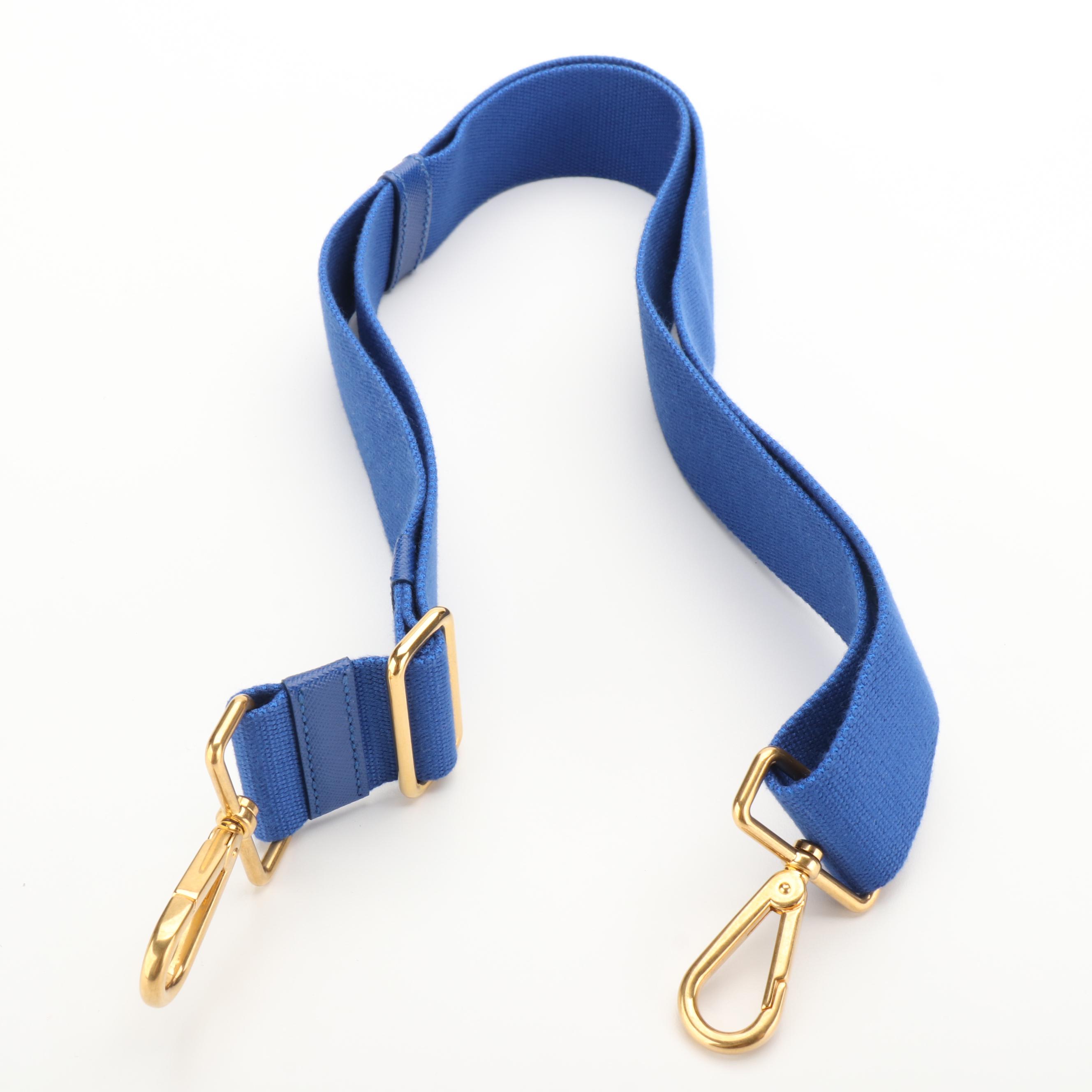 Prada Canapa Tote in Royal Blue Gingham Canvas