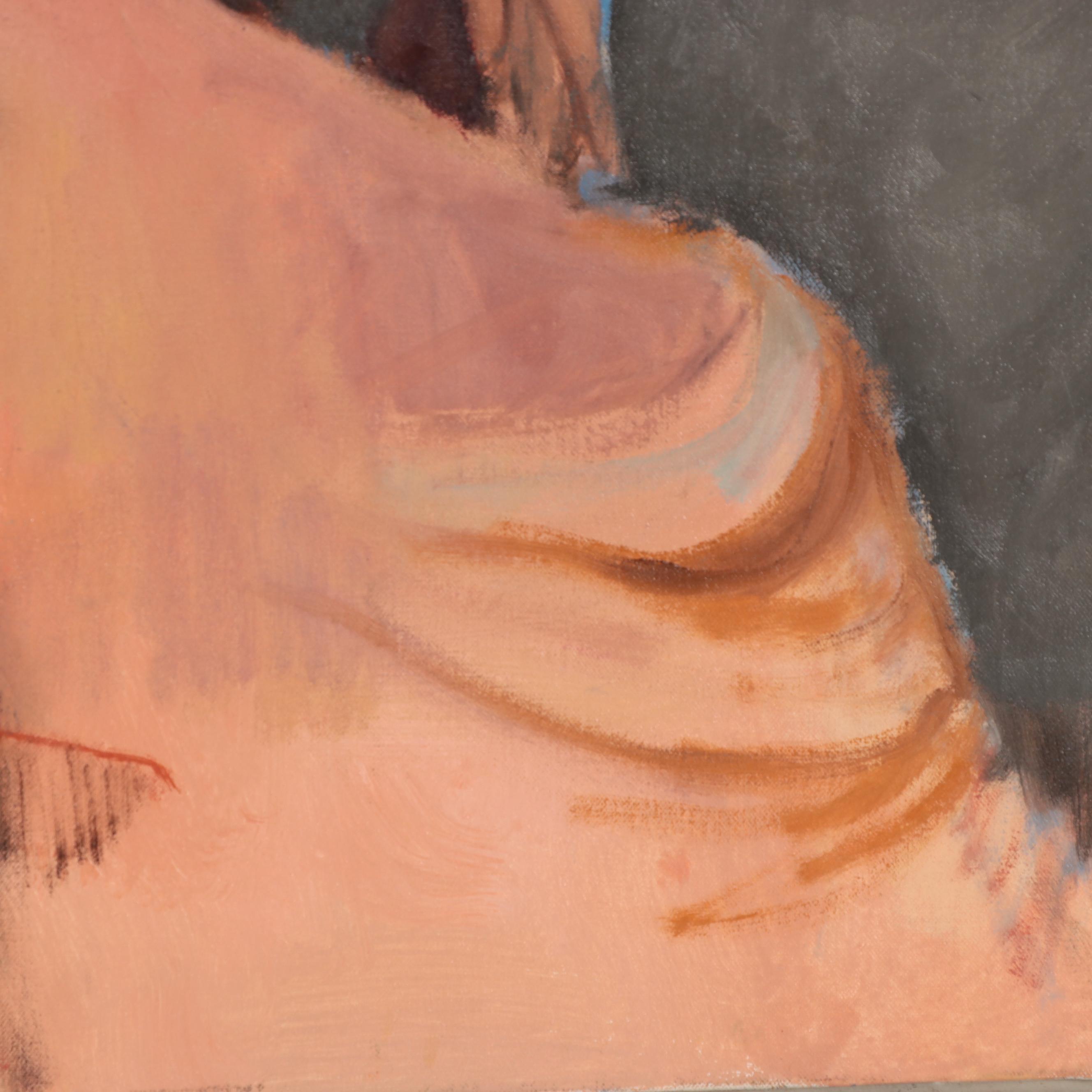 Marion Maas Portrait Oil Painting of Seated Woman "Round Window"