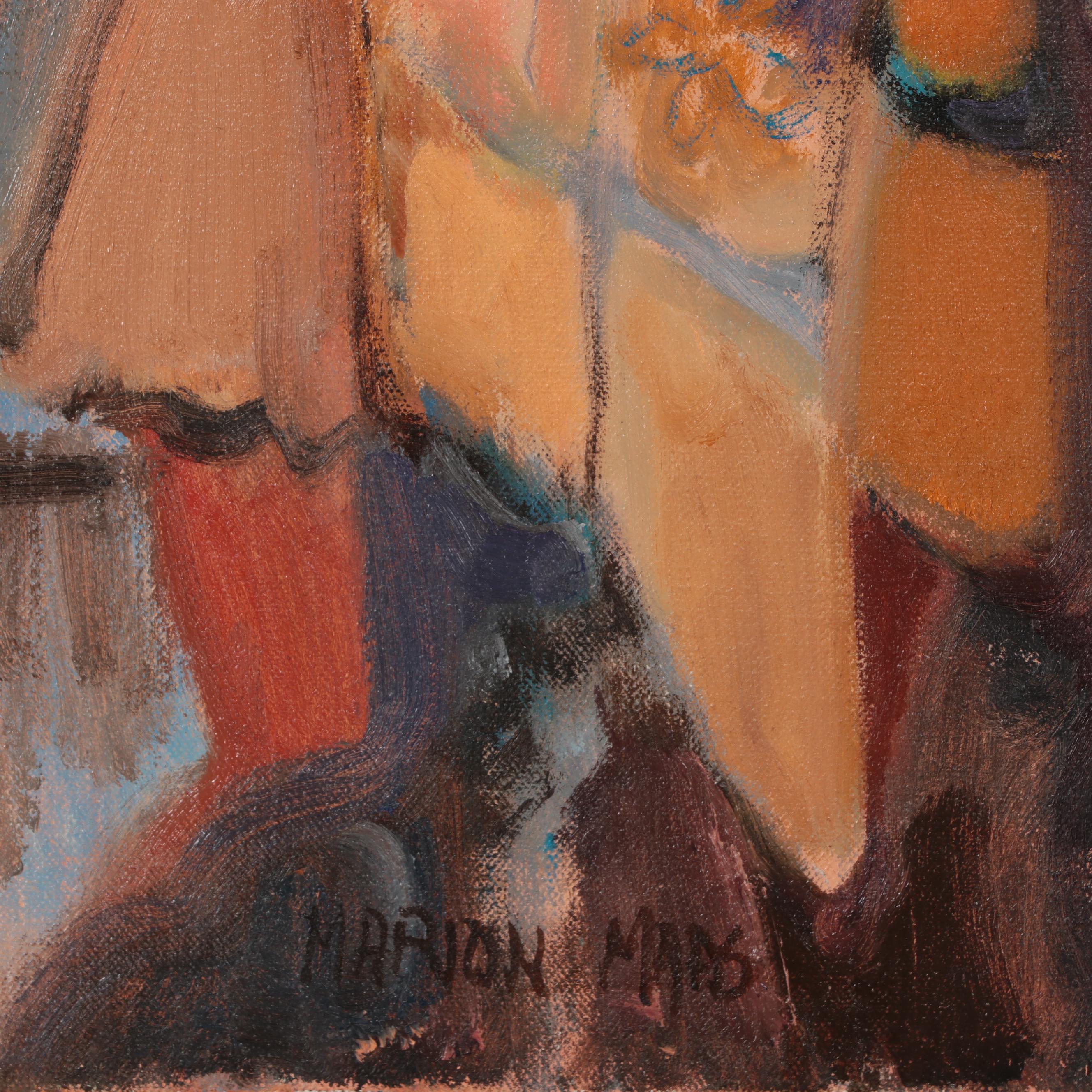 Marion Maas Portrait Oil Painting of Seated Woman "Round Window"