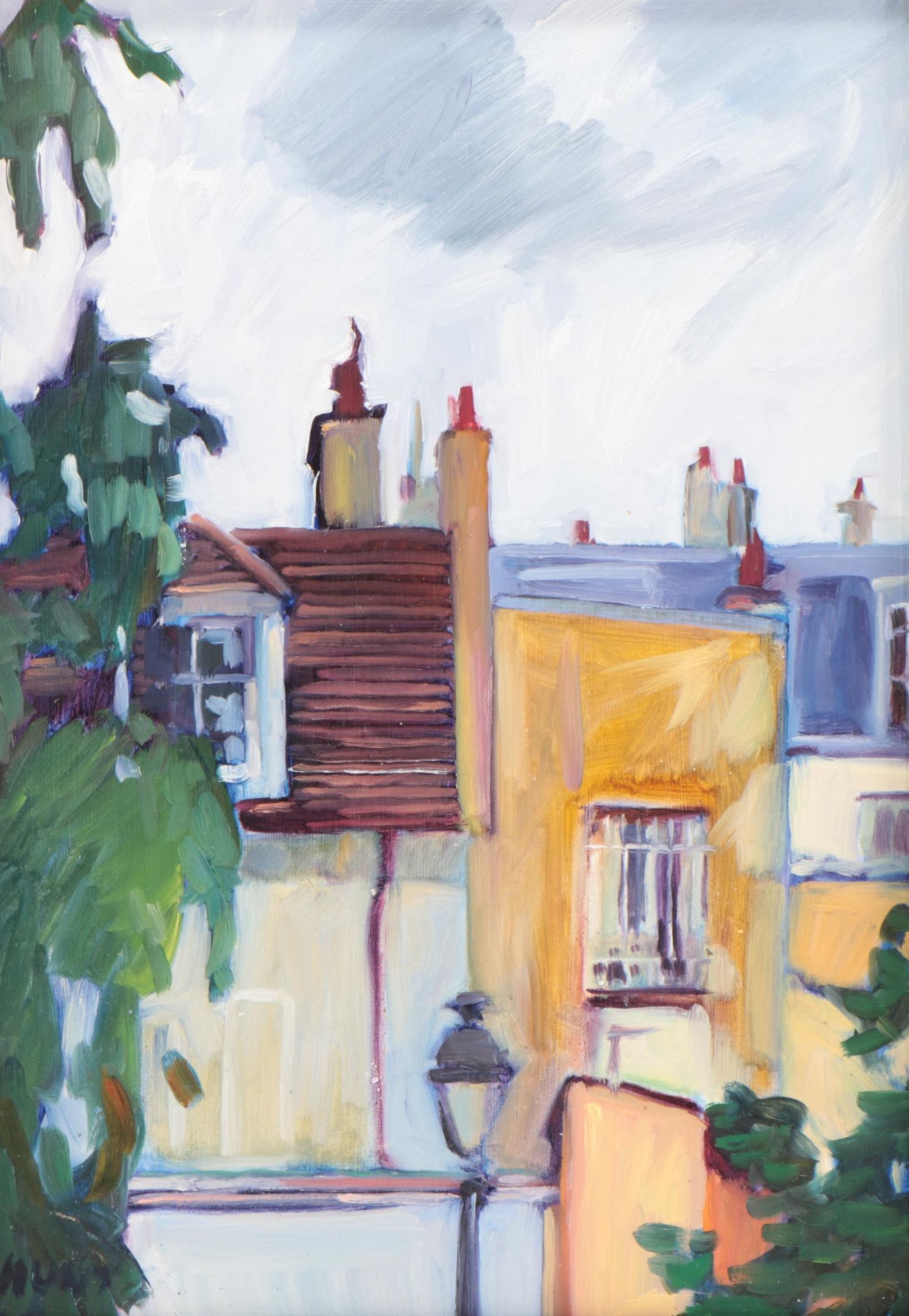 Tom Hunt Cityscape Oil Painting "Monte Martre," 2017