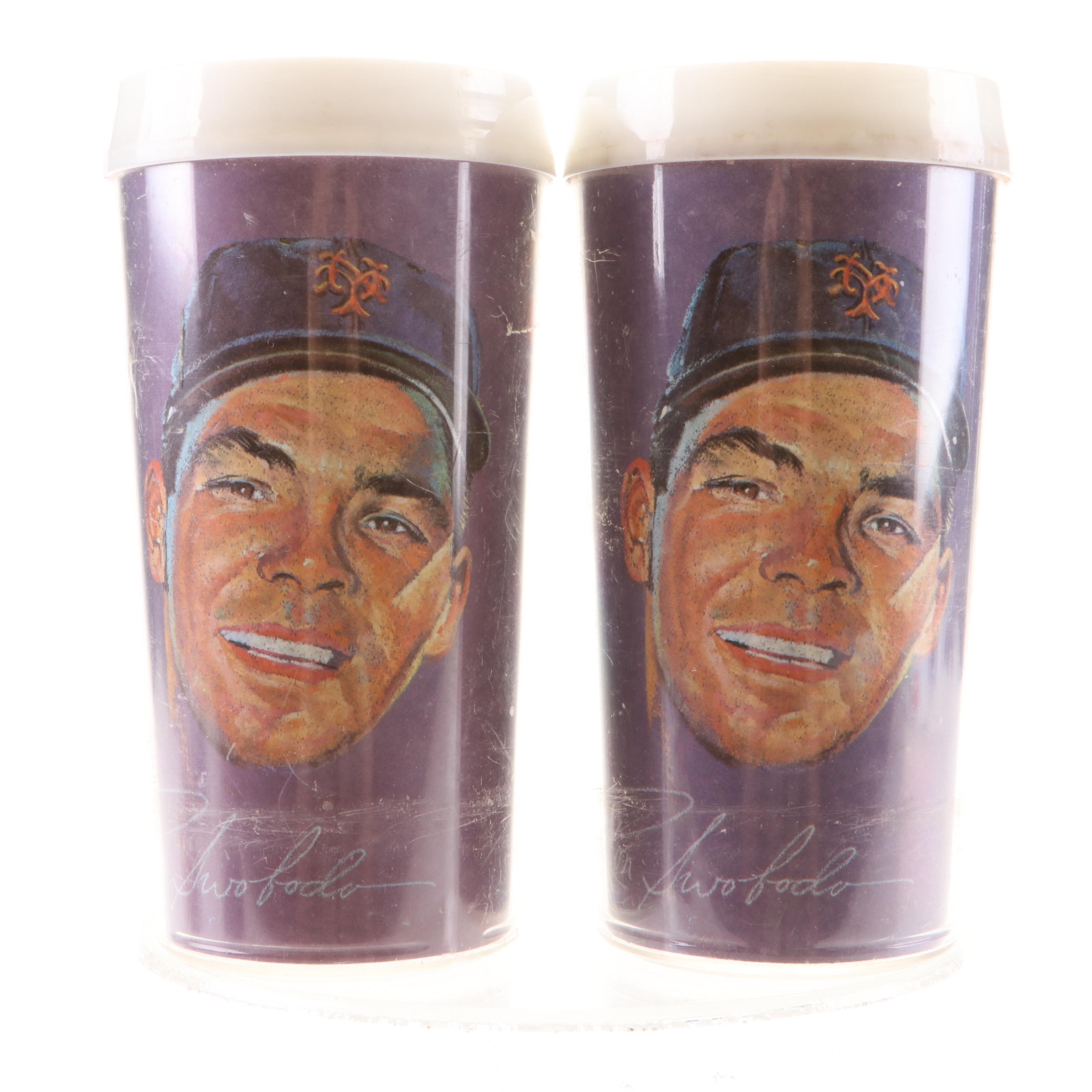 1960s Volpe Plastic MLB New York Mets and Detroit Tigers Tumbler Cups