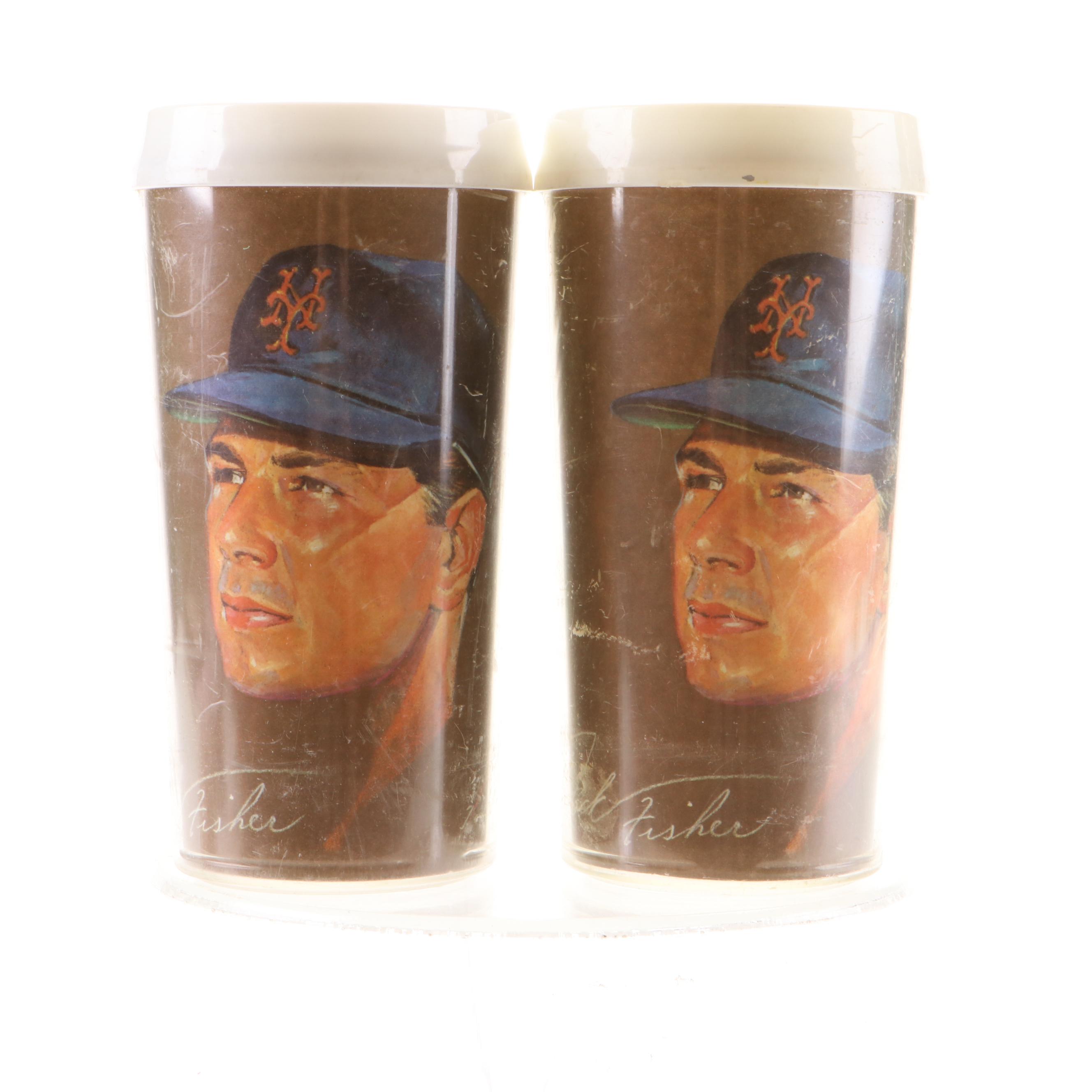 1960s Volpe Plastic MLB New York Mets and Detroit Tigers Tumbler Cups