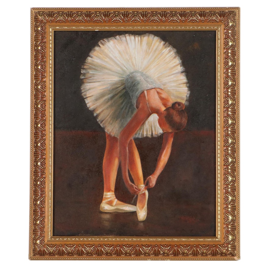 Noel Quintavalle Oil Painting of Ballerina