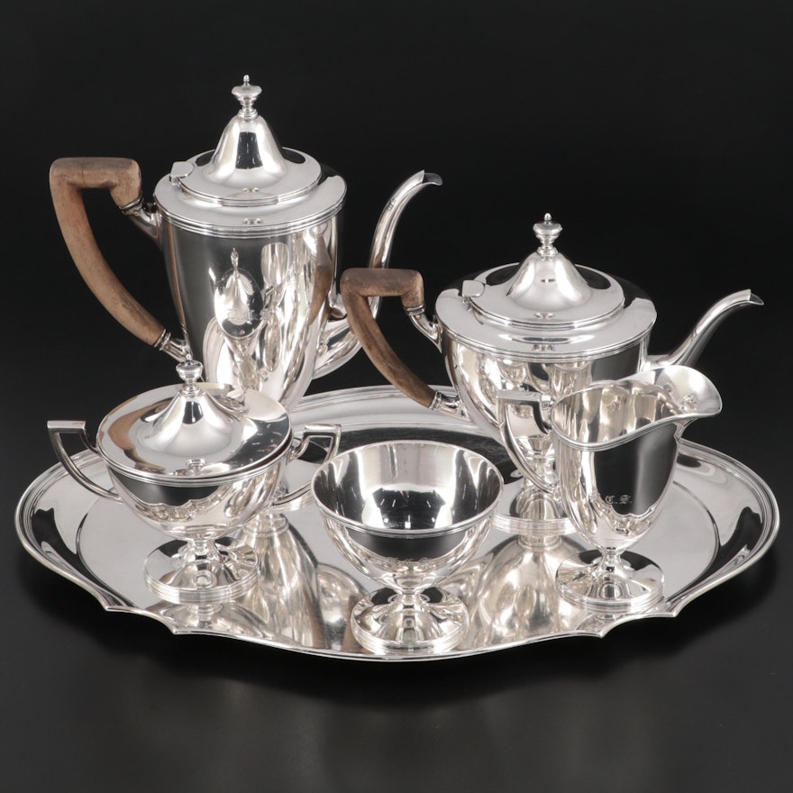 Tiffany & Co. "Hamilton" Sterling Silver Coffee and Tea Set,  Mid-20th Century