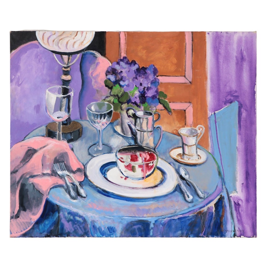 Marion Maas Still Life Oil Painting of Table Setting