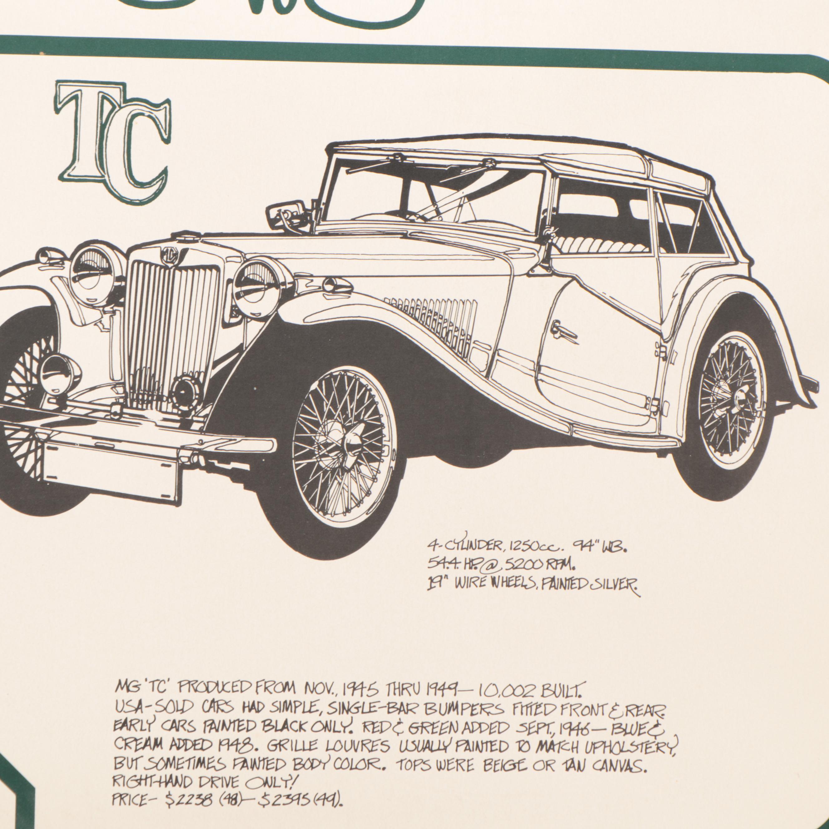 The Complete MG-TC, TD and TF Spotter's Guide Lithograph Advertisement