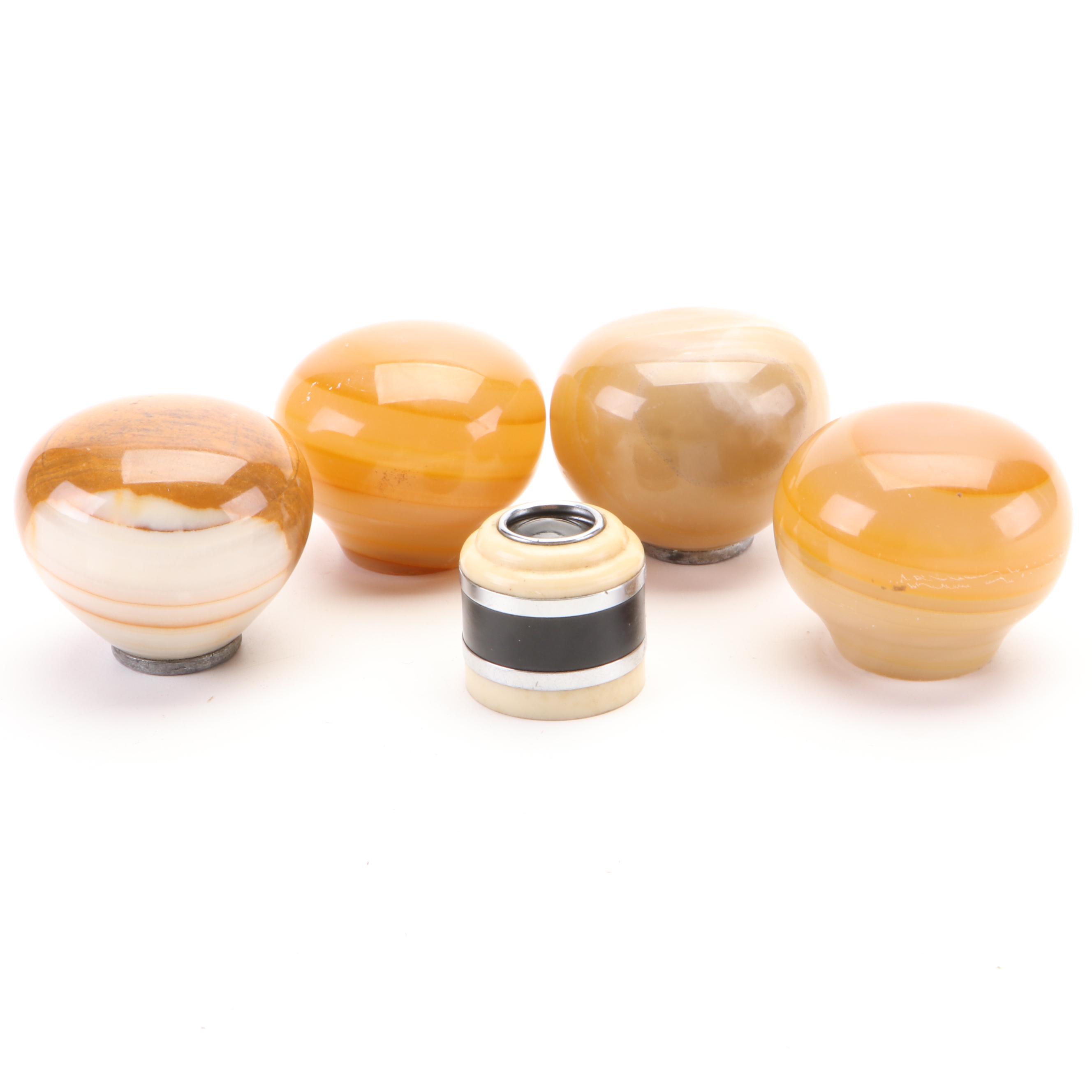 Onyx Marble Gear Shift Knobs with Celluloid Car Cigarette Lighter