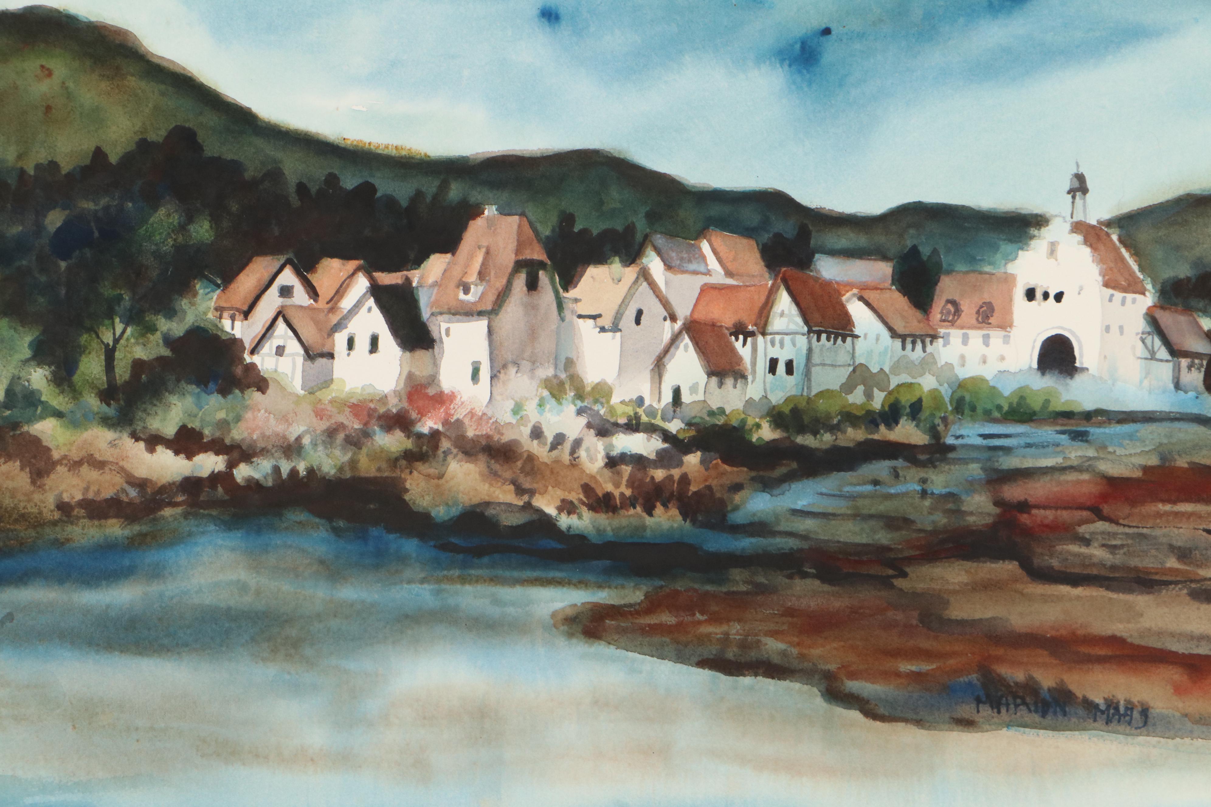 Marion Maas Architectural Landscape Watercolor Paintings